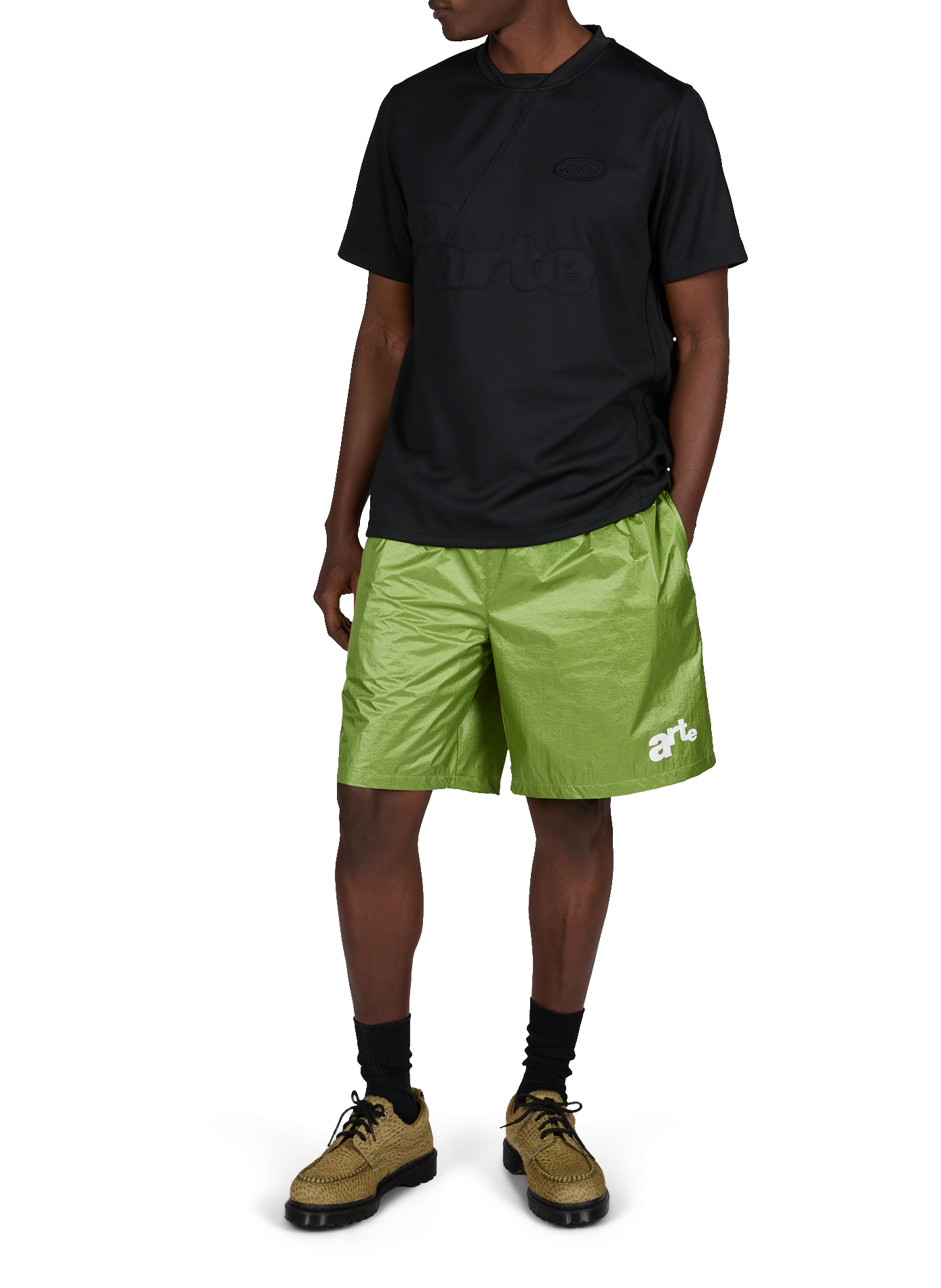 Short matelassé à logo ARTE ANTWERP Kaki