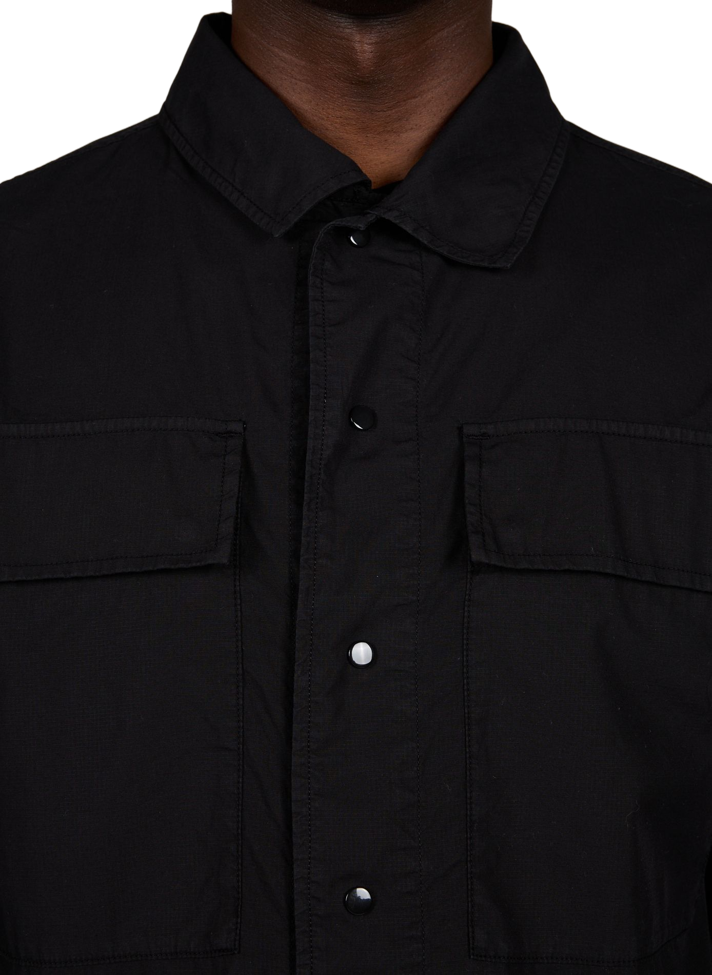 Solid color cotton overshirt CP COMPANY Black