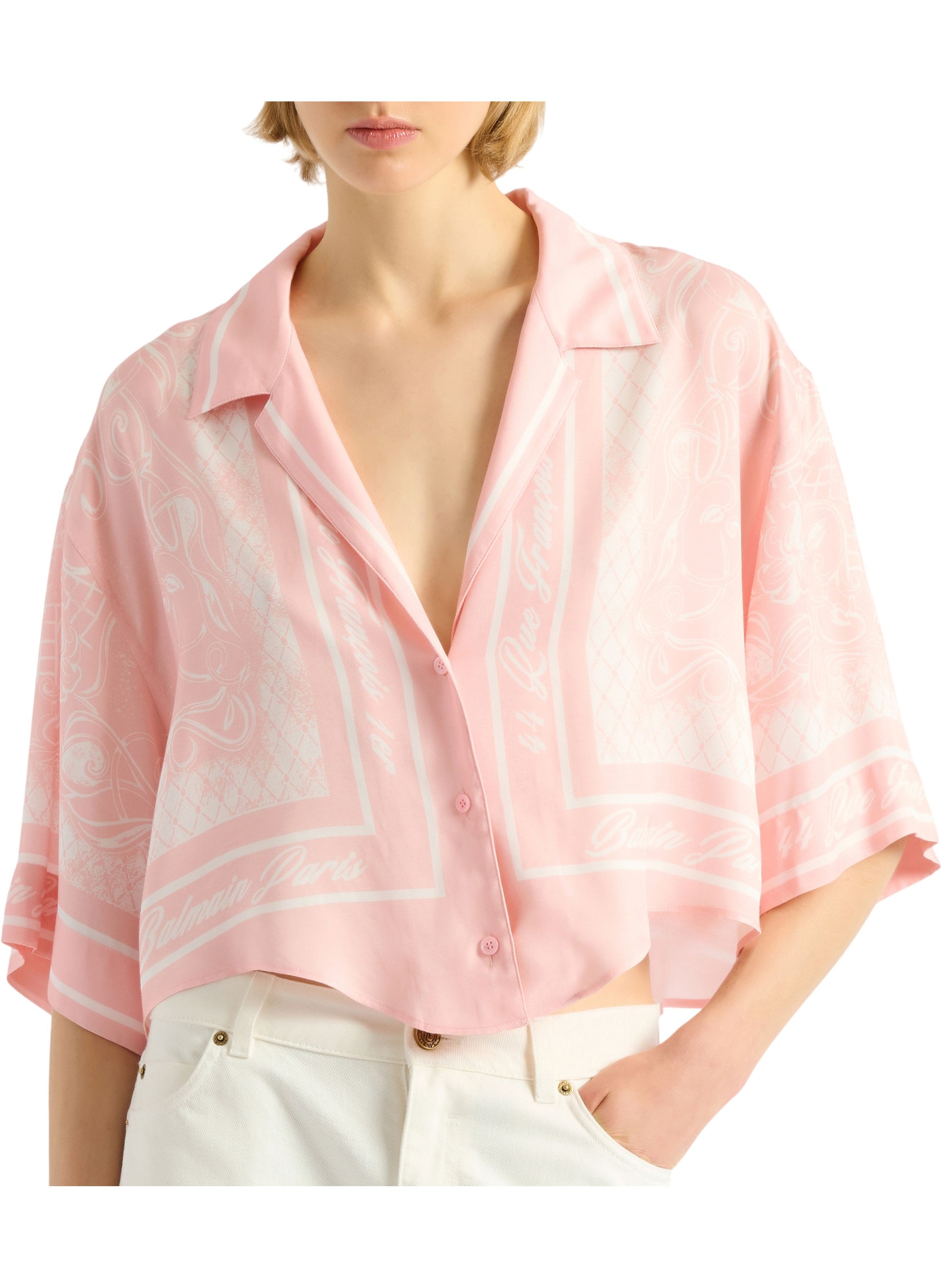 Chemise pyjama imprimée foulard BALMAIN Rose