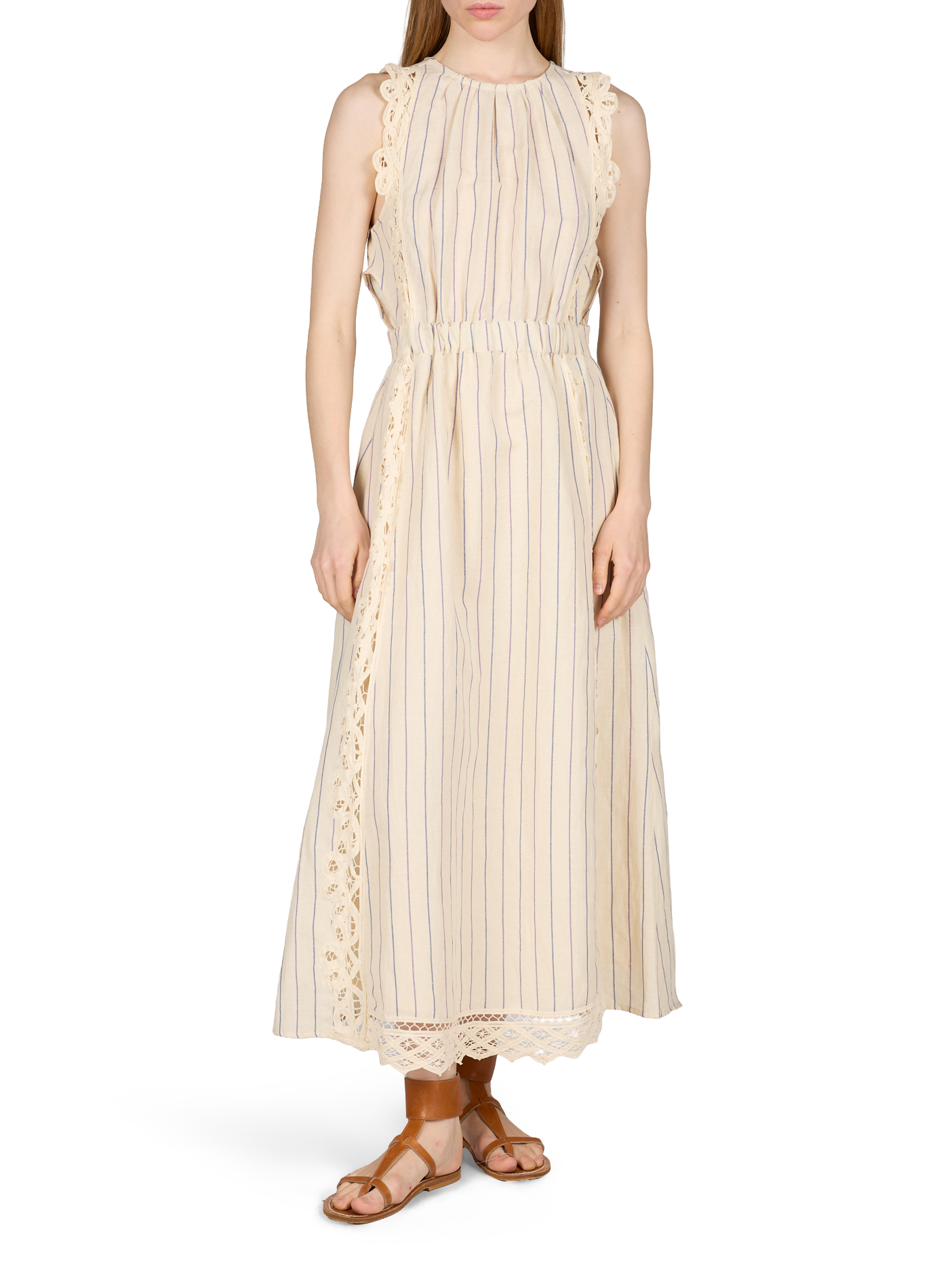 Ariane long dress in cotton and linen LOUISE MISHA White