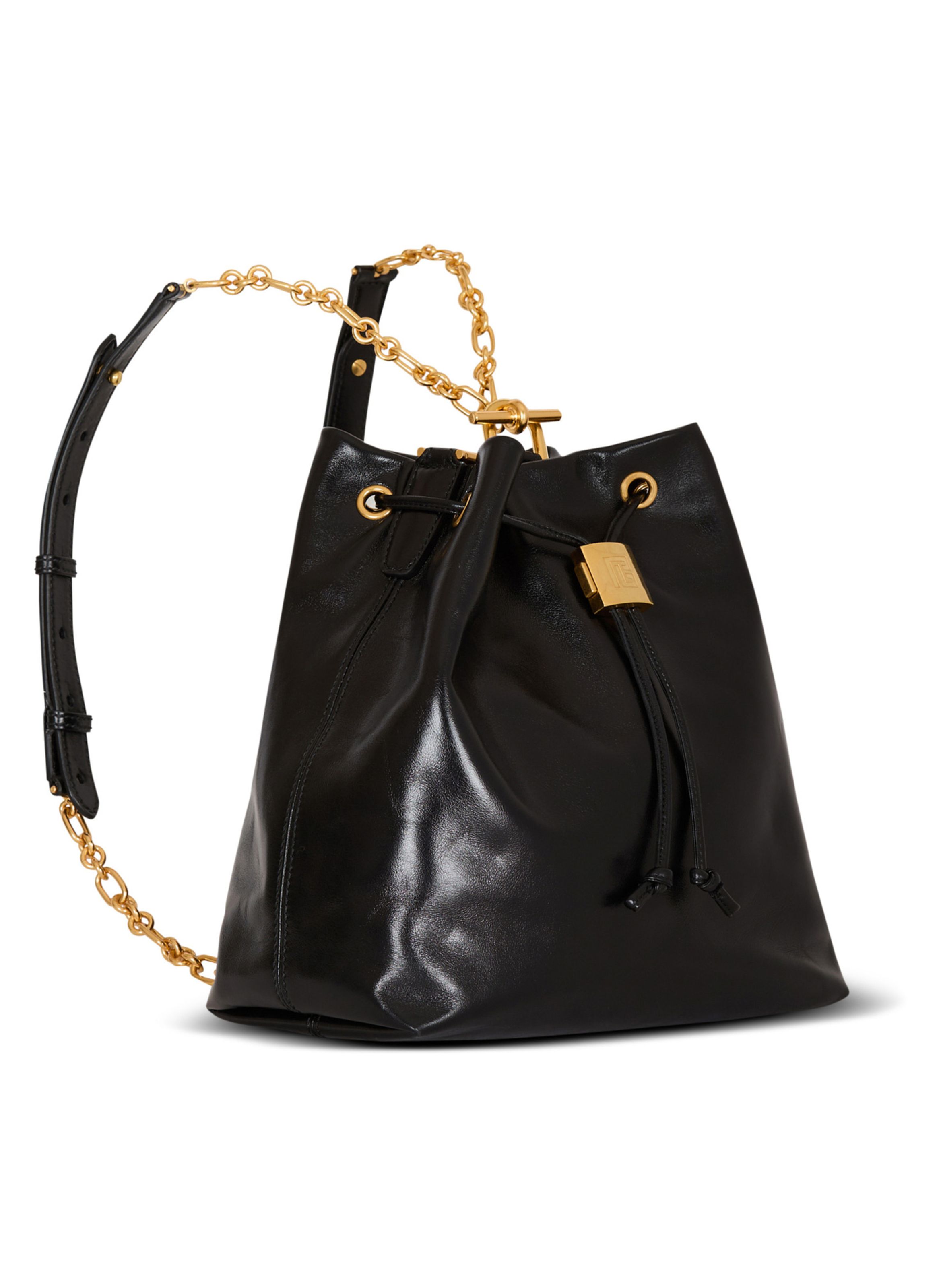 Sac à dos pulse en cuir de veau BALMAIN Noir