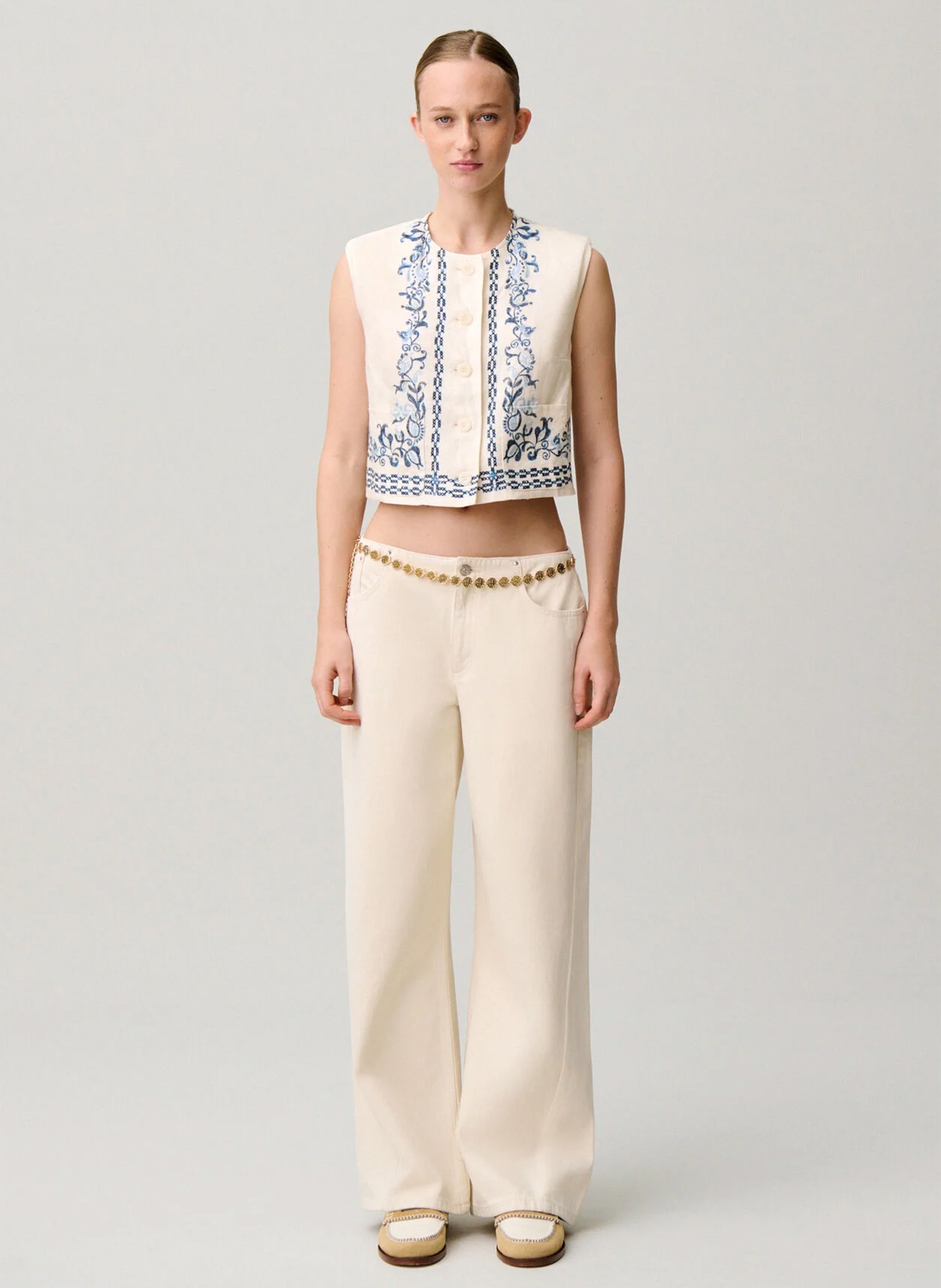 Veste courte sans manches imprimée CLAUDIE PIERLOT Multicolore