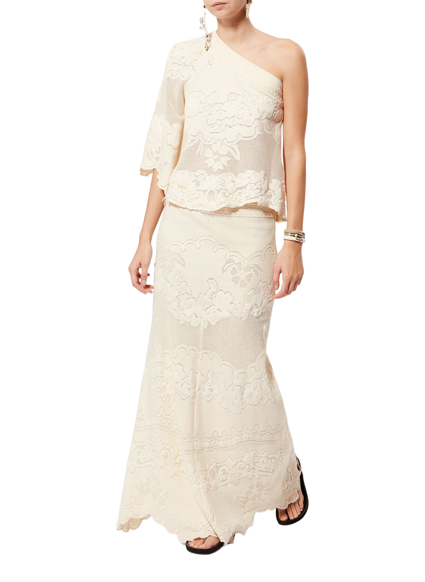 Sanaya long floral jacquard skirt ISABEL MARANT White