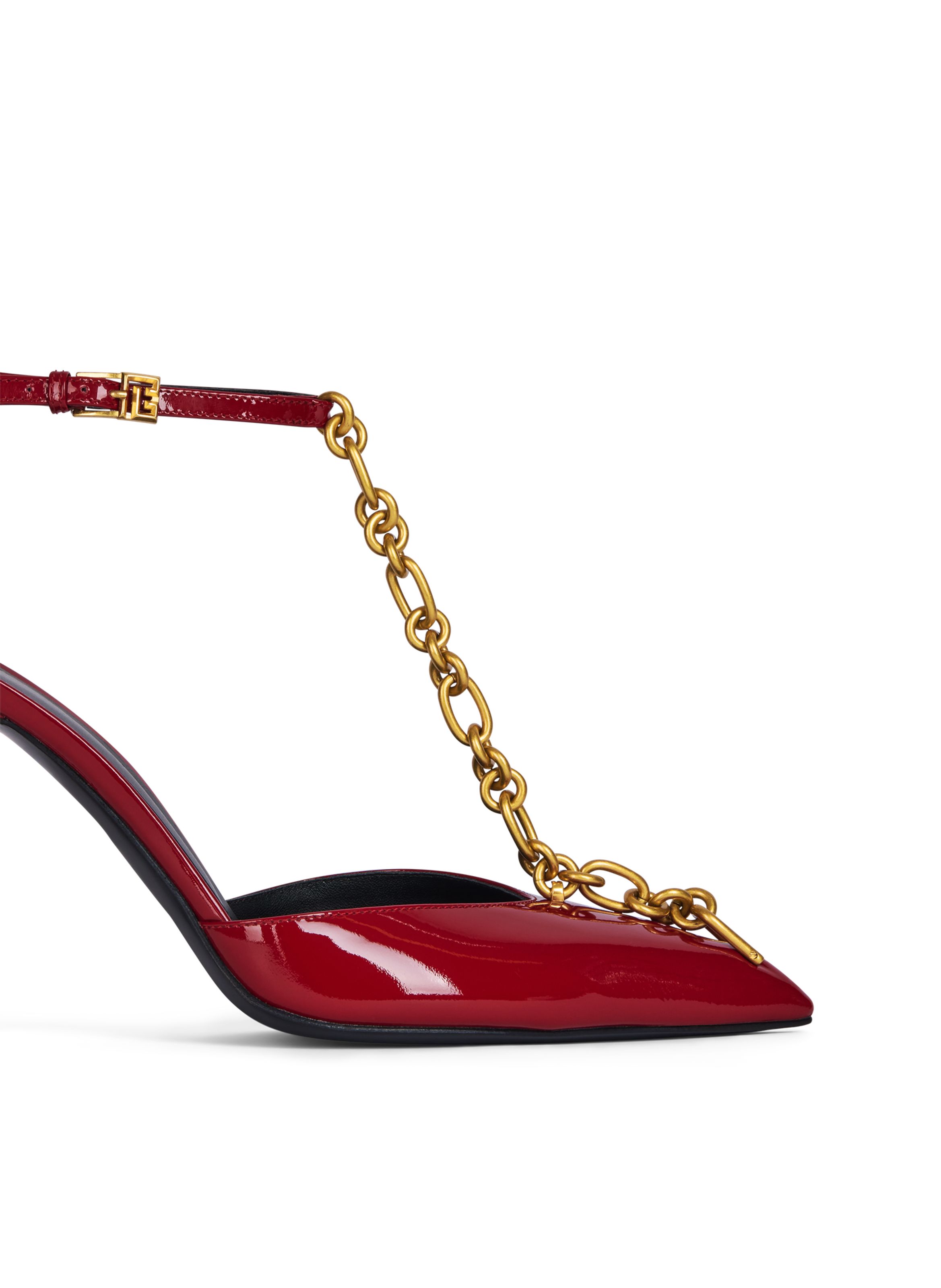 Escarpins sync en cuir verni BALMAIN Rouge