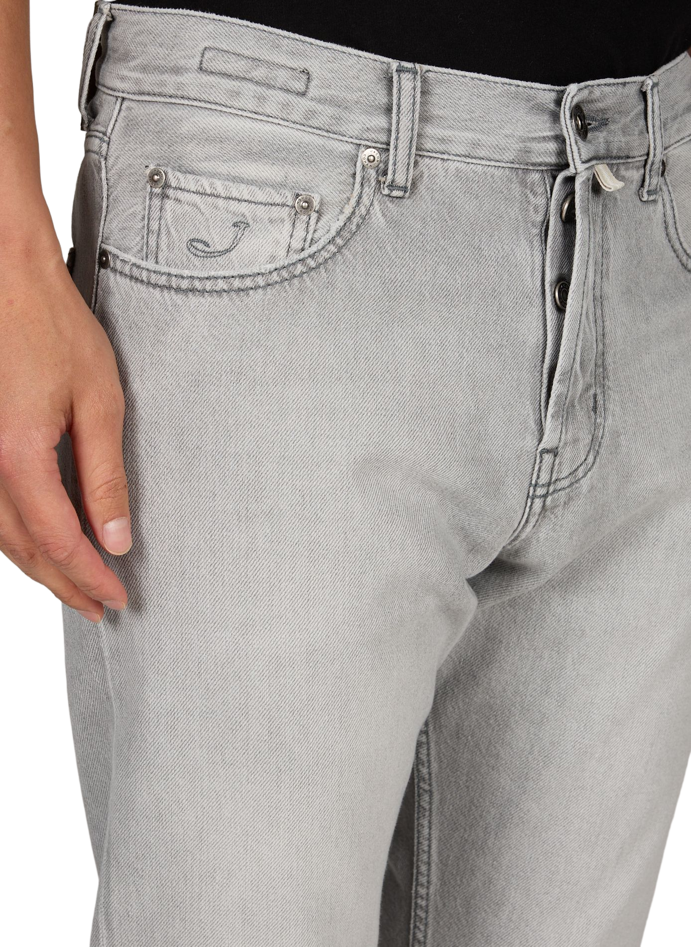 Jean 7/8 en coton mélangé JACOB COHEN Gris