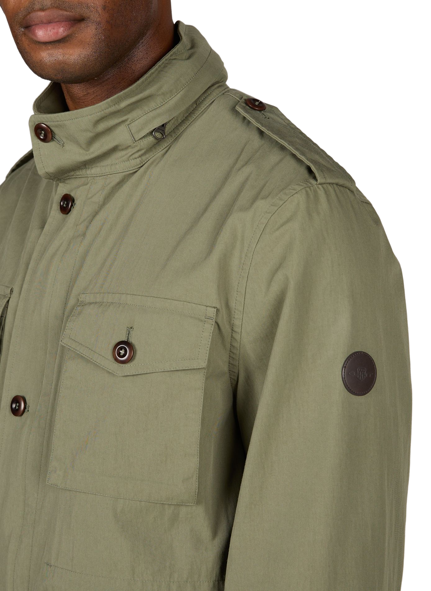 Blouson droit en coton mélangé GANT Vert