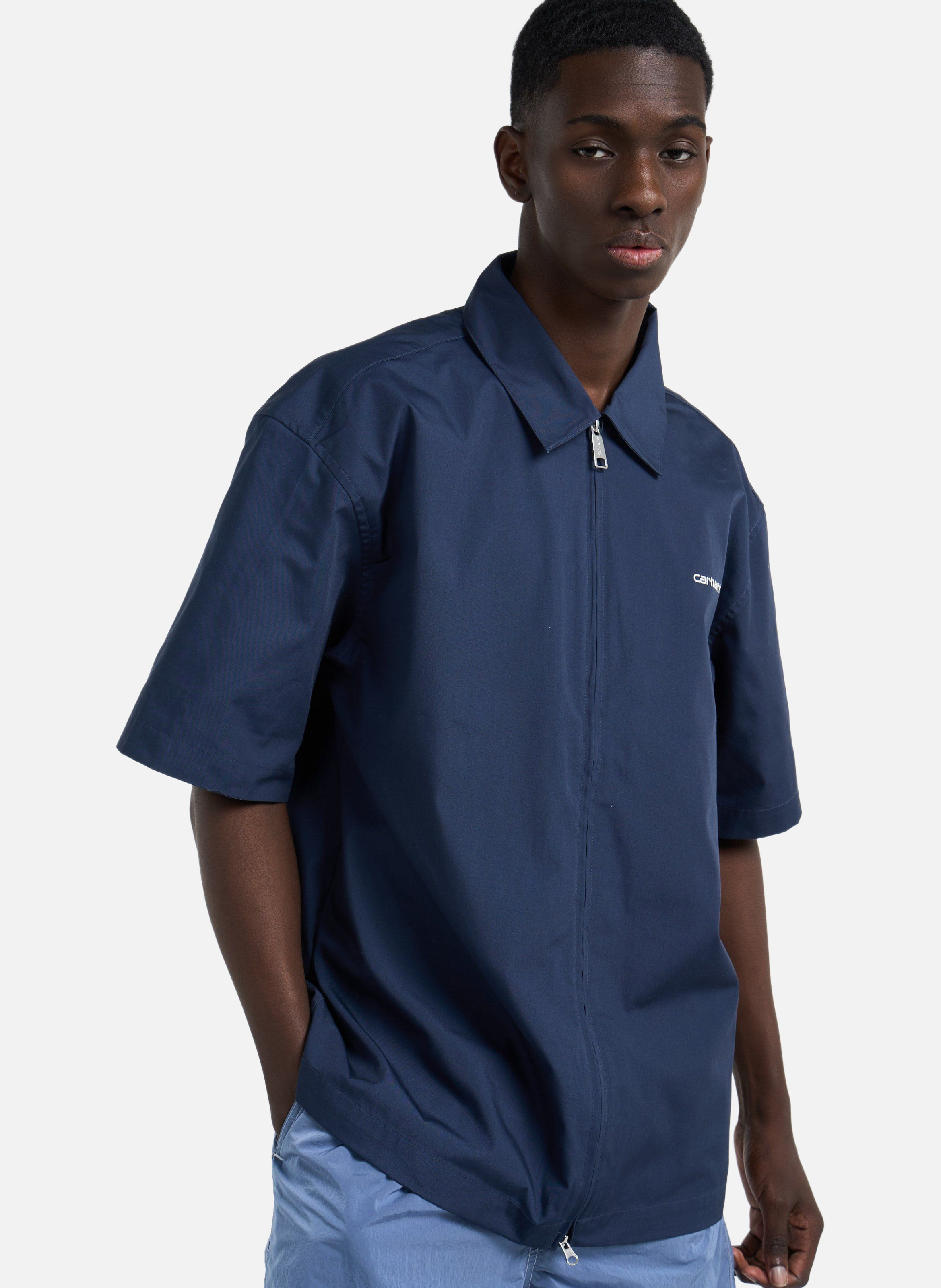 Chemise s/s postal zip shirt CARHARTT WIP Bleu