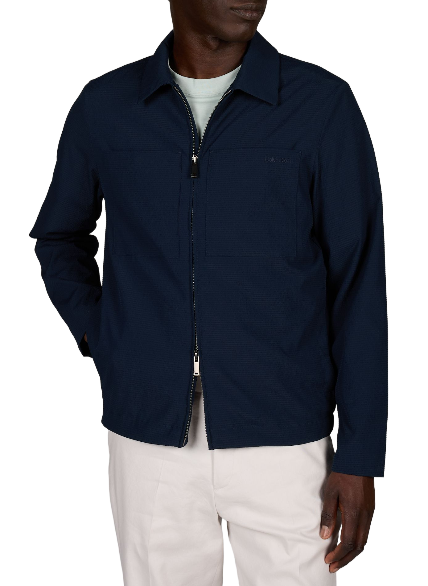 Veste légère texturé en seersucker CALVIN KLEIN Bleu