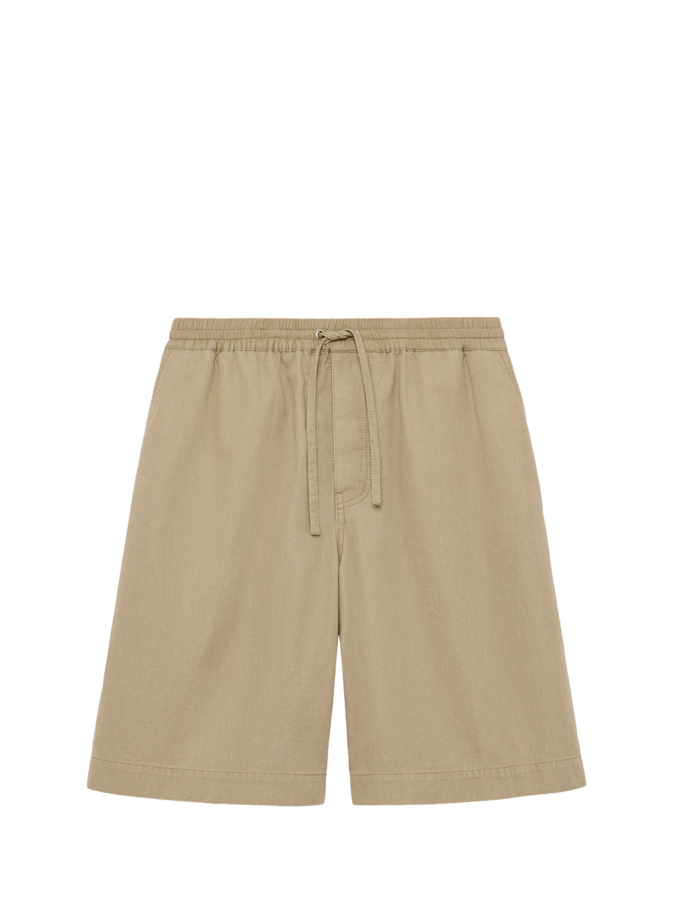 Korte rechte broek met geborduurd logo van katoen. LOEWE Beige