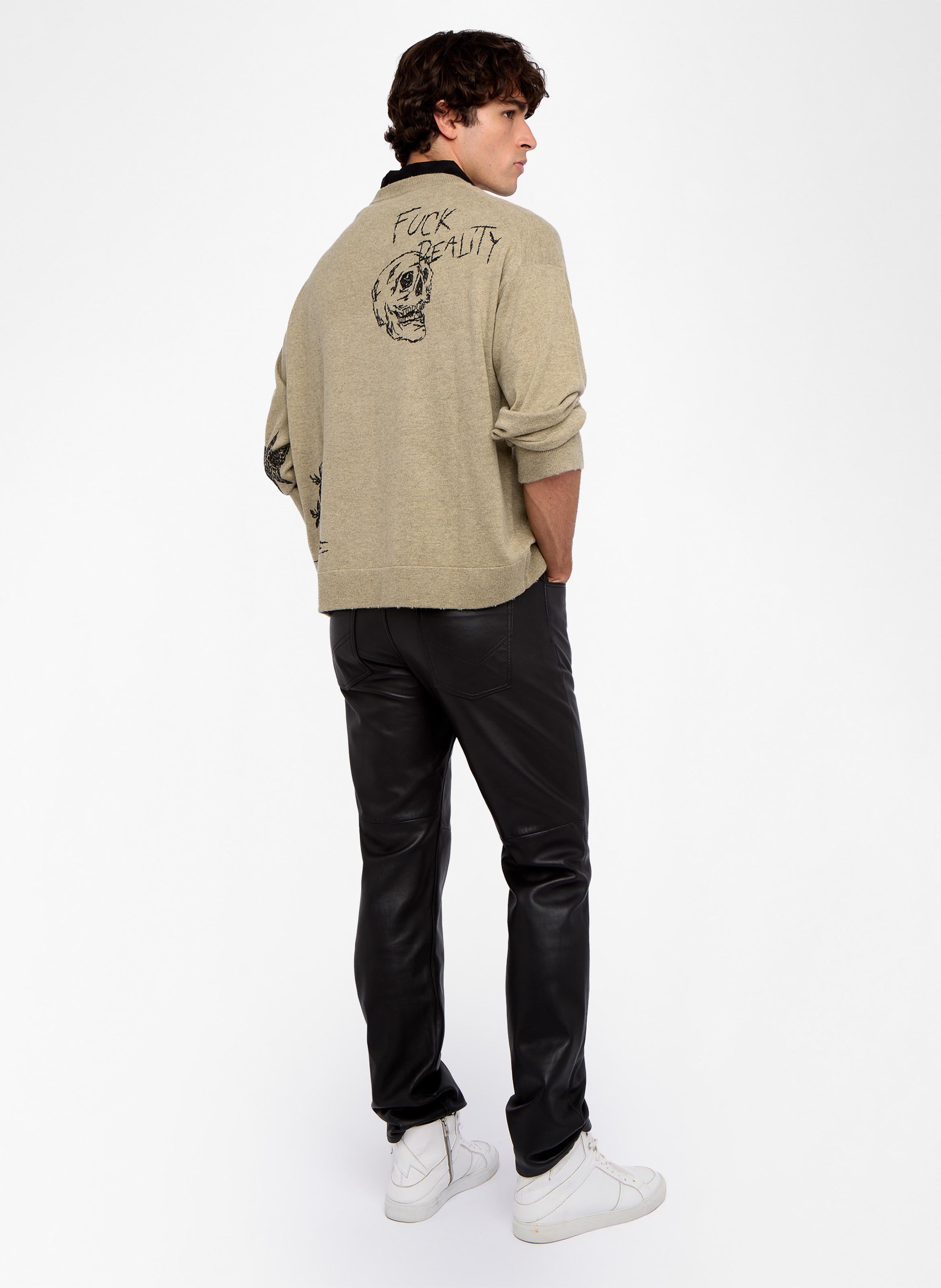 Marko embroidered round neck straight wool and cashmere sweater ZADIG&VOLTAIRE Green