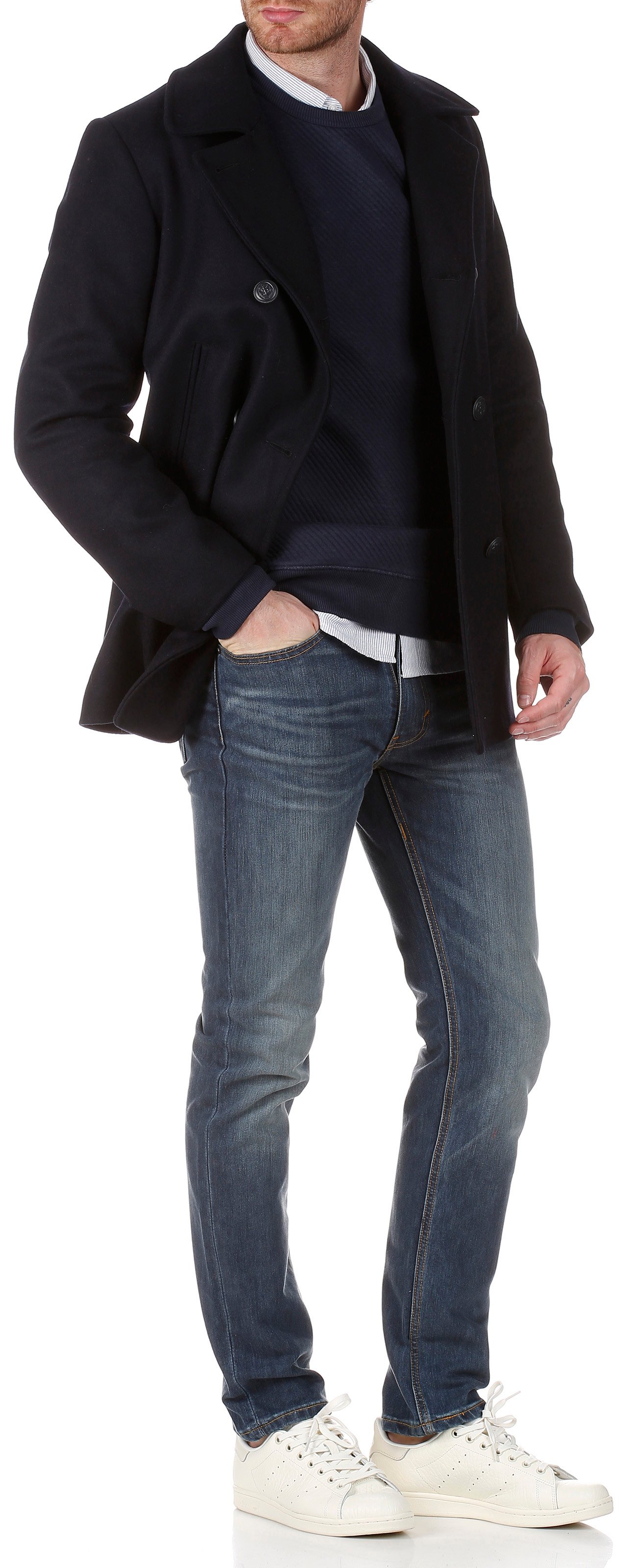 Caban en drap de laine ARMOR-LUX Bleu