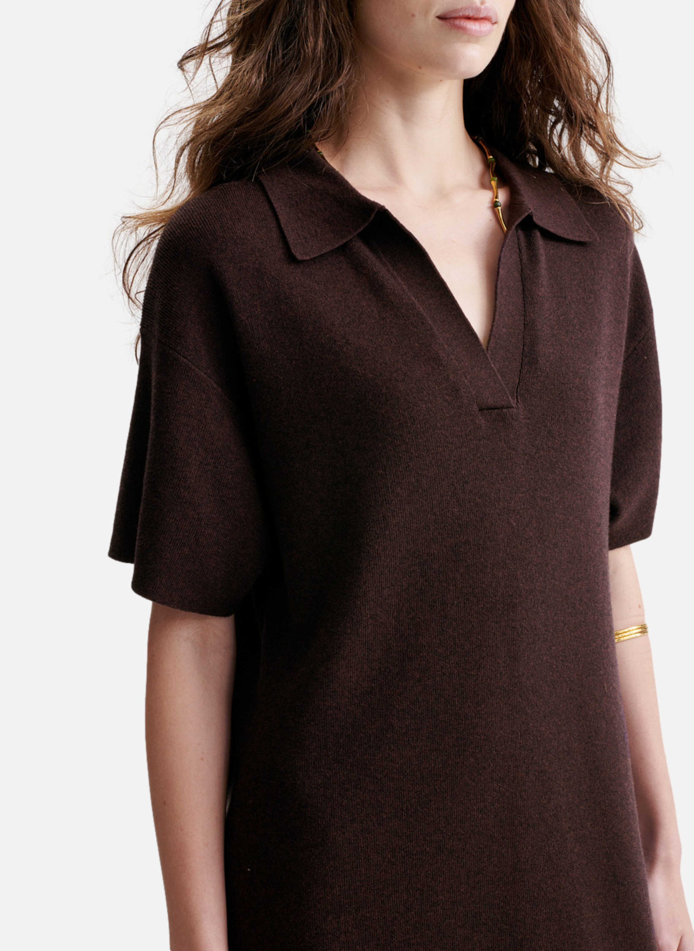 Robe courte polo hermosa VANESSA BRUNO Marron