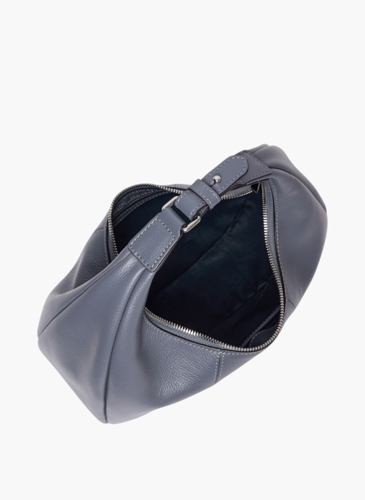 Petit sac hobo juliette en cuir grainé LE TANNEUR Bleu