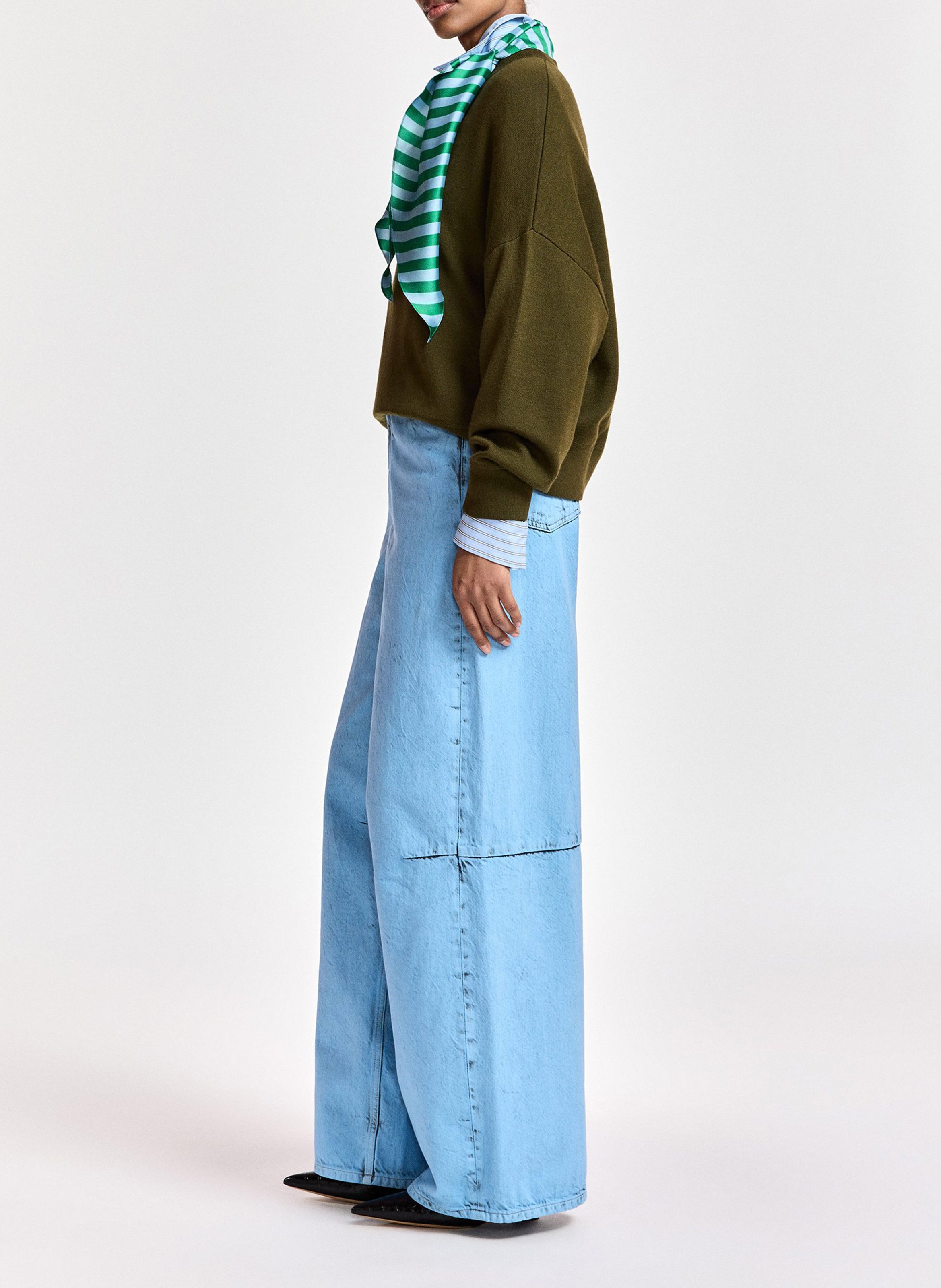 Pull ample à foulard rayé kurtis ESSENTIEL ANTWERP Vert