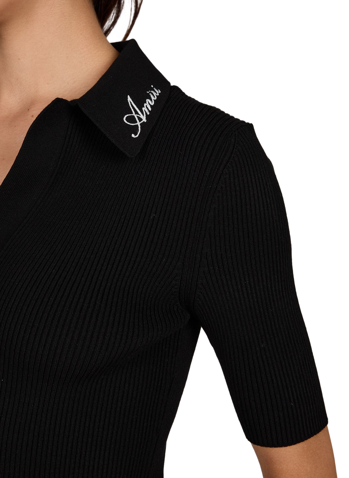 Top maille côtelée AMIRI Noir