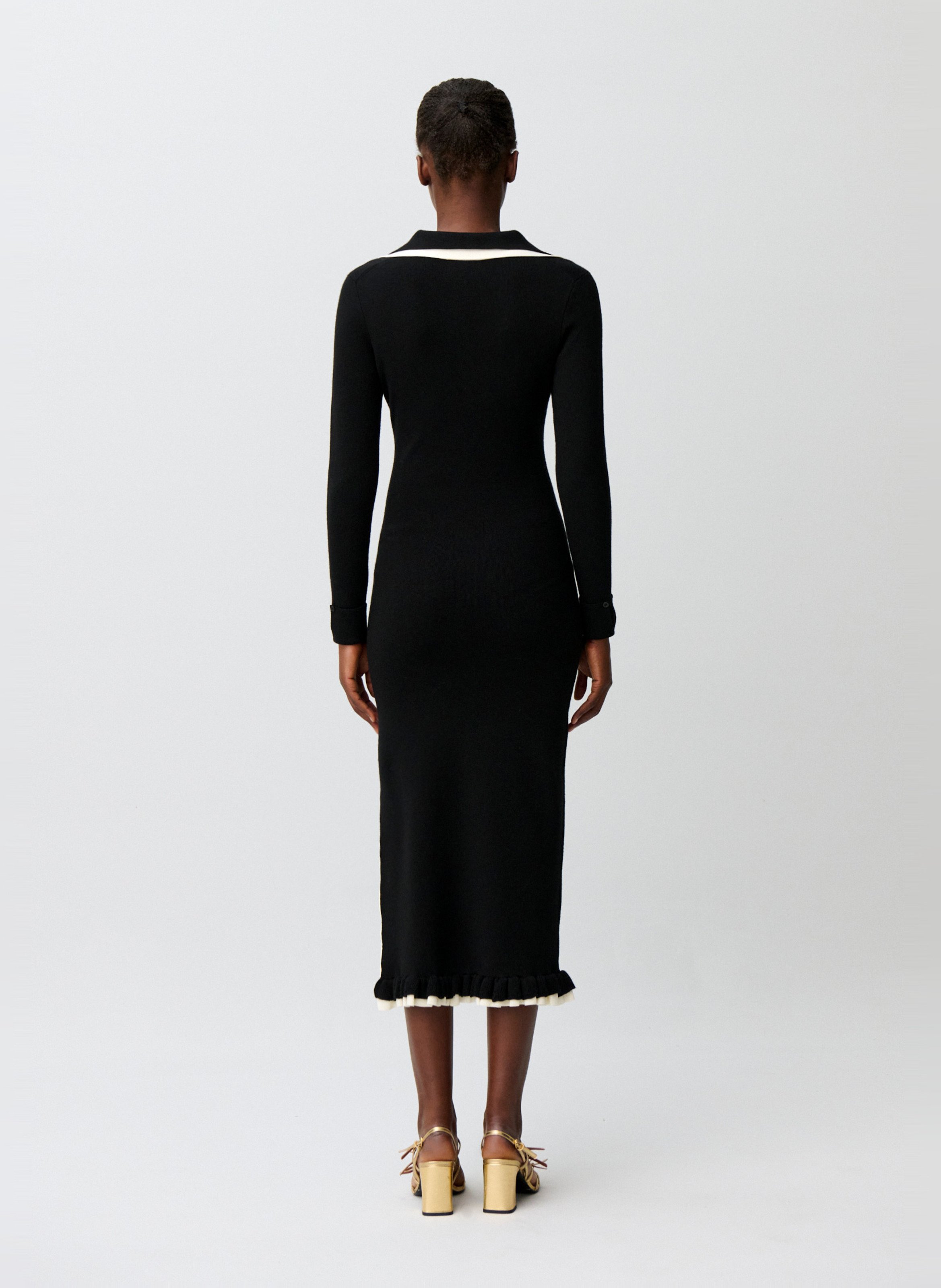 Robe longue moulante encolure v CLAUDIE PIERLOT Noir