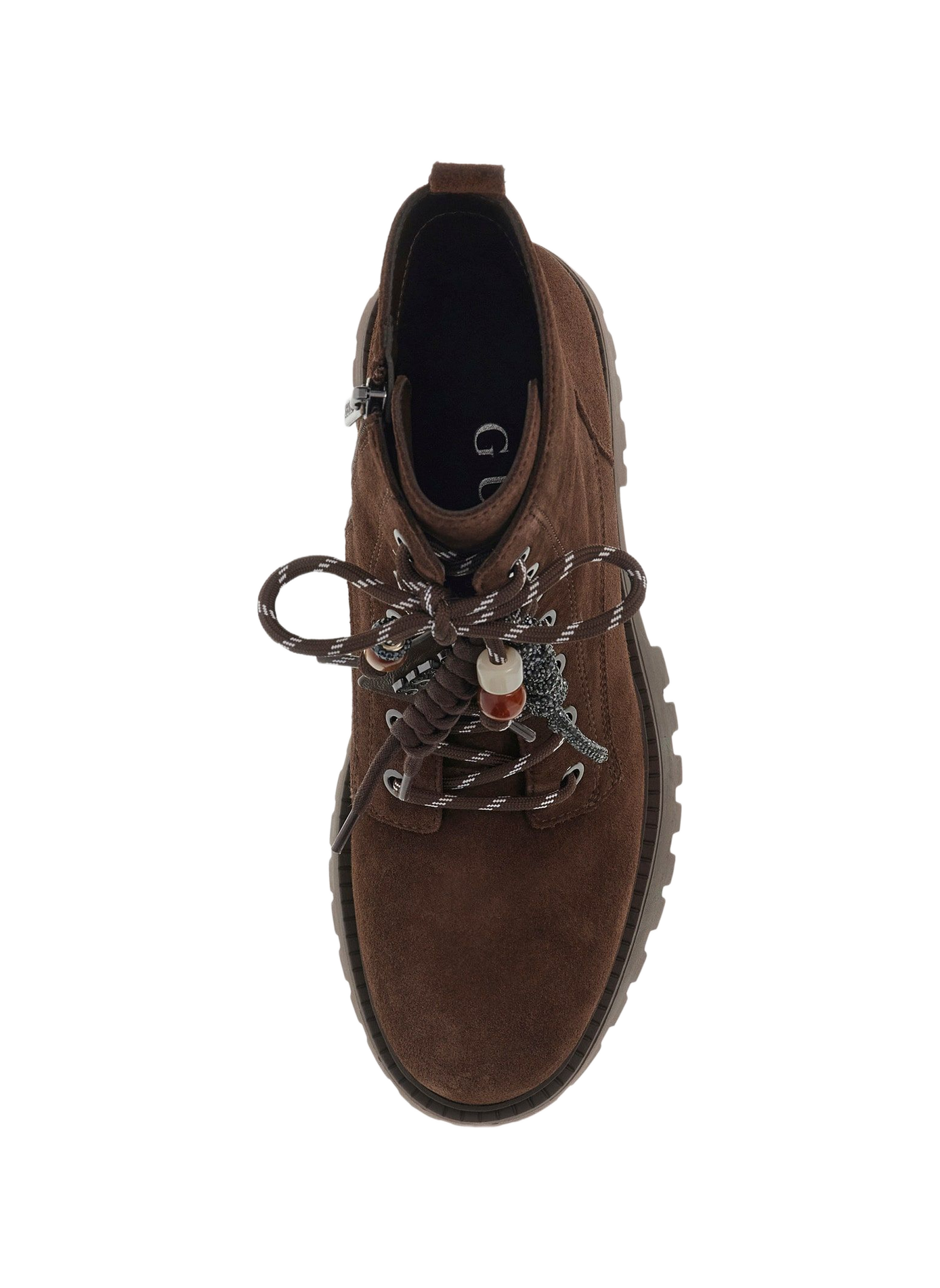 Bottines à lacets en cuir daim GUESS Marron