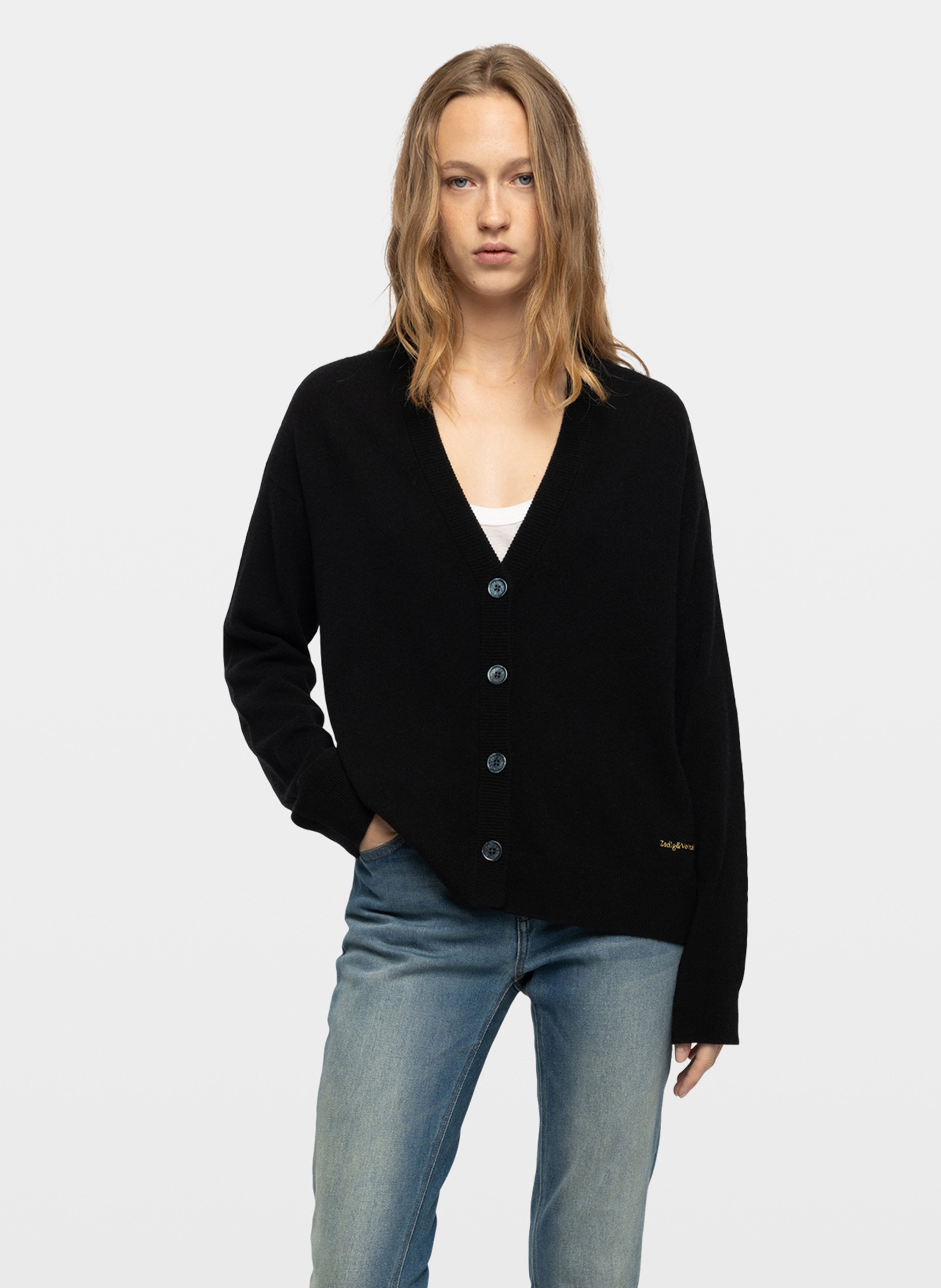 Gilet droit en cachemire mirkaz ZADIG&VOLTAIRE Noir