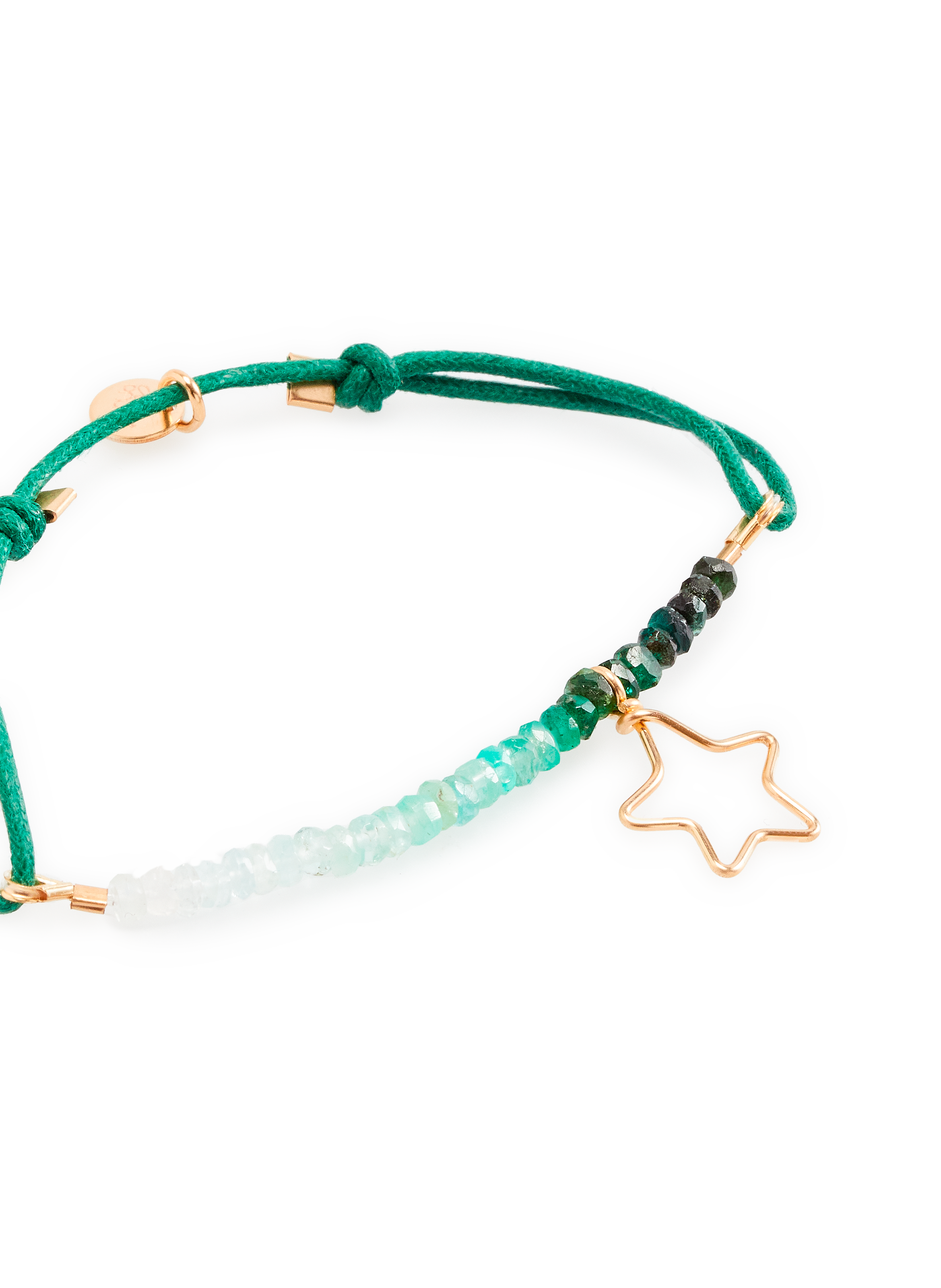 Bracelet pendentif étoile et émeraude