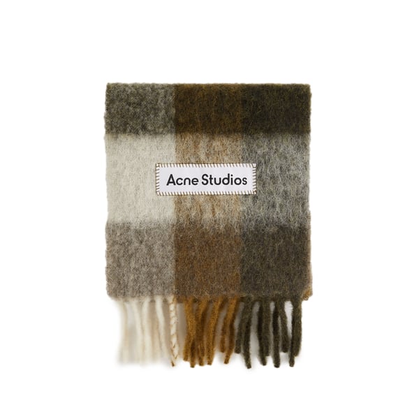 Echarpe Large Check en alpaga, laine et mohair mélangés Echarpe Large Check en alpaga, laine et mohair mélangés