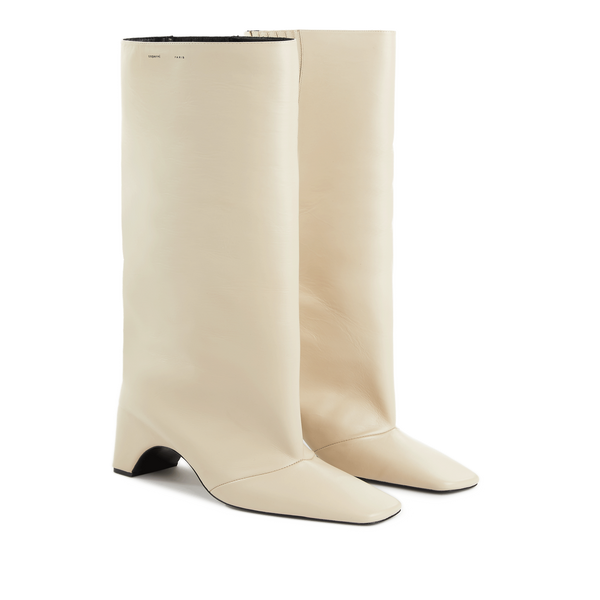Coperni Tall Leather Boots In White