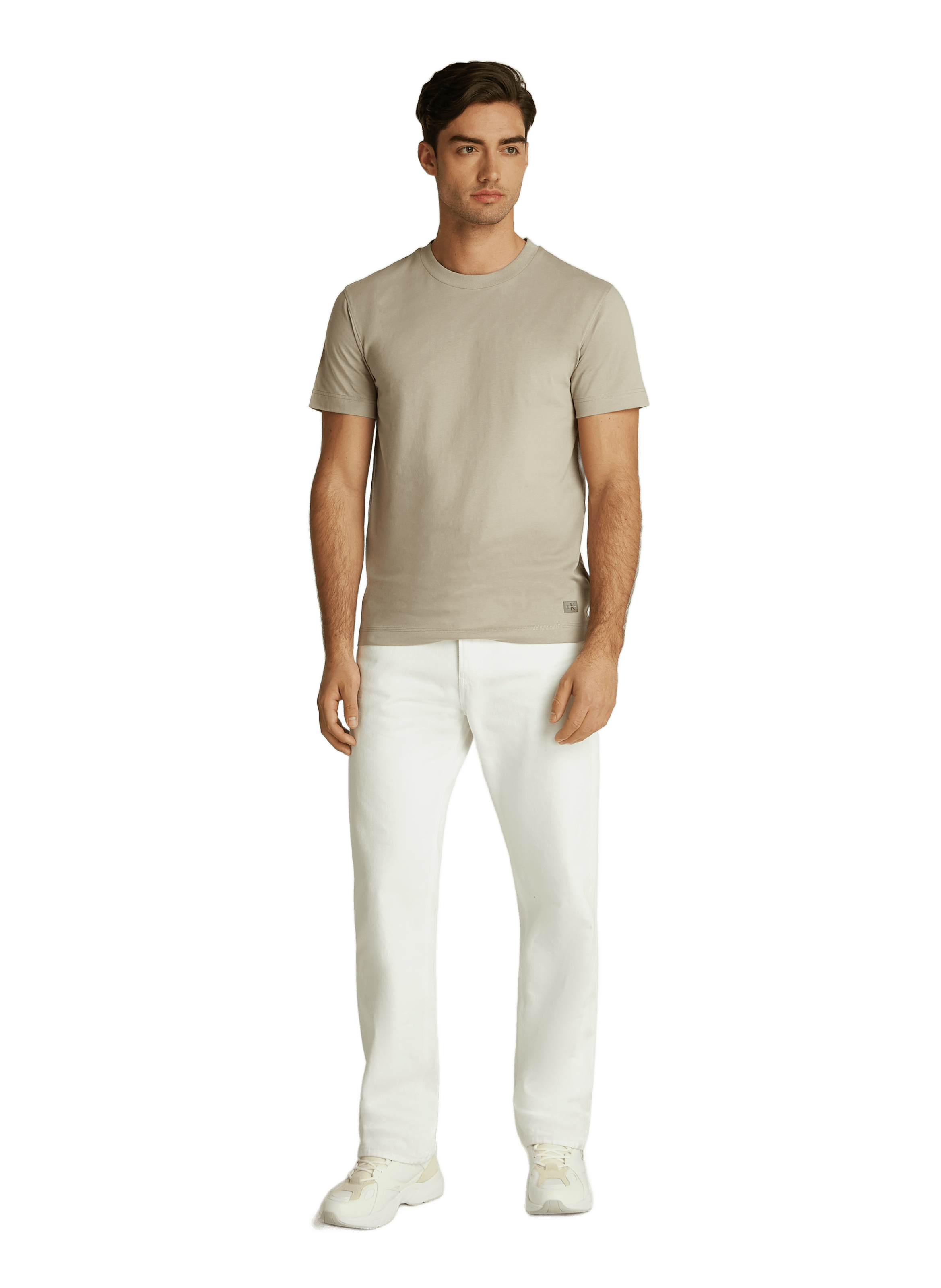 Cotton T-shirt CALVIN KLEIN Beige