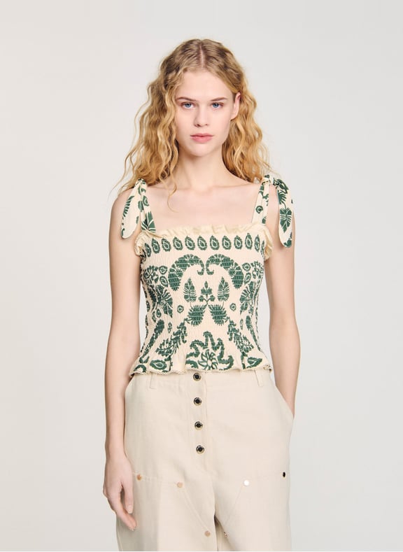 Top droit imprimé Multicolore by SANDRO SANDRO Top droit imprimé Multicolore