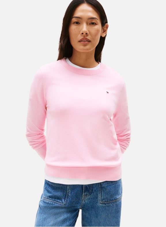 Crew neck sweater Pink by TOMMY HILFIGER TOMMY HILFIGER Crew neck sweater Pink