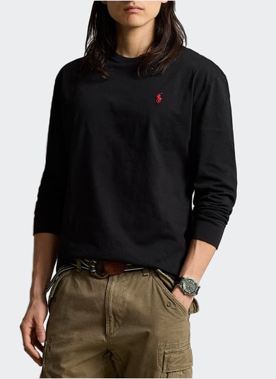 T-shirt manches longues en coton  Noir POLO RALPH LAUREN