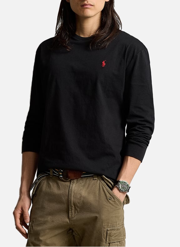 Long-sleeve cotton T-shirt Black by POLO RALPH LAUREN POLO RALPH LAUREN Long-sleeve cotton T-shirt Black