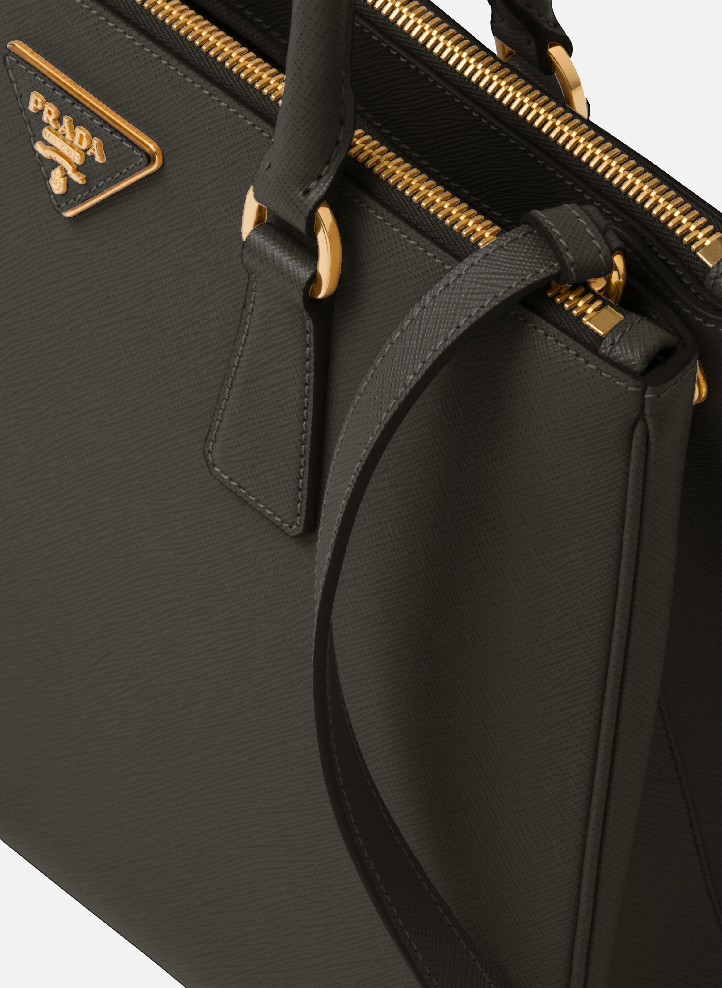 Grand sac prada galleria en cuir saffiano PRADA Noir