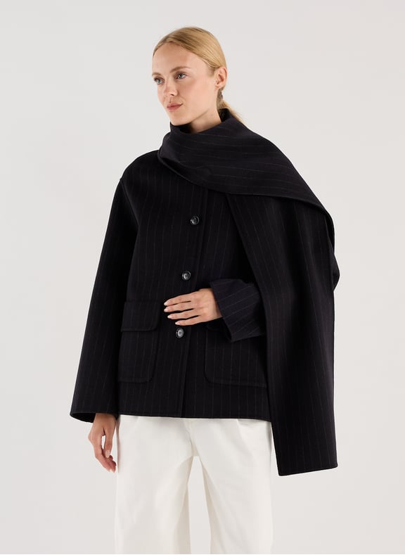 Oversized wool blend coat Black by SAISON 1865 SAISON 1865 Oversized wool blend coat Black