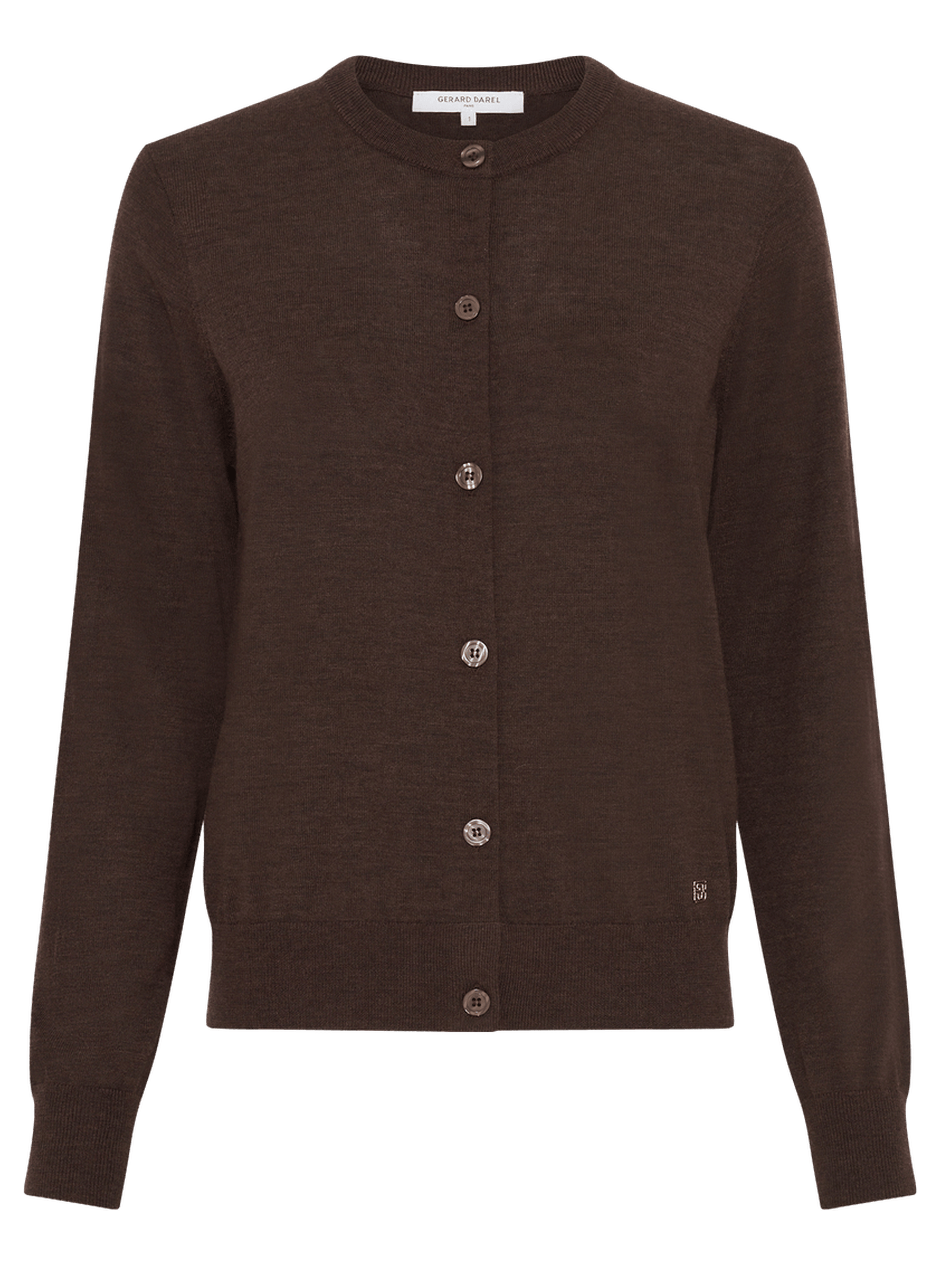 Gilet en laine mérinos fine - estelle GERARD DAREL Marron