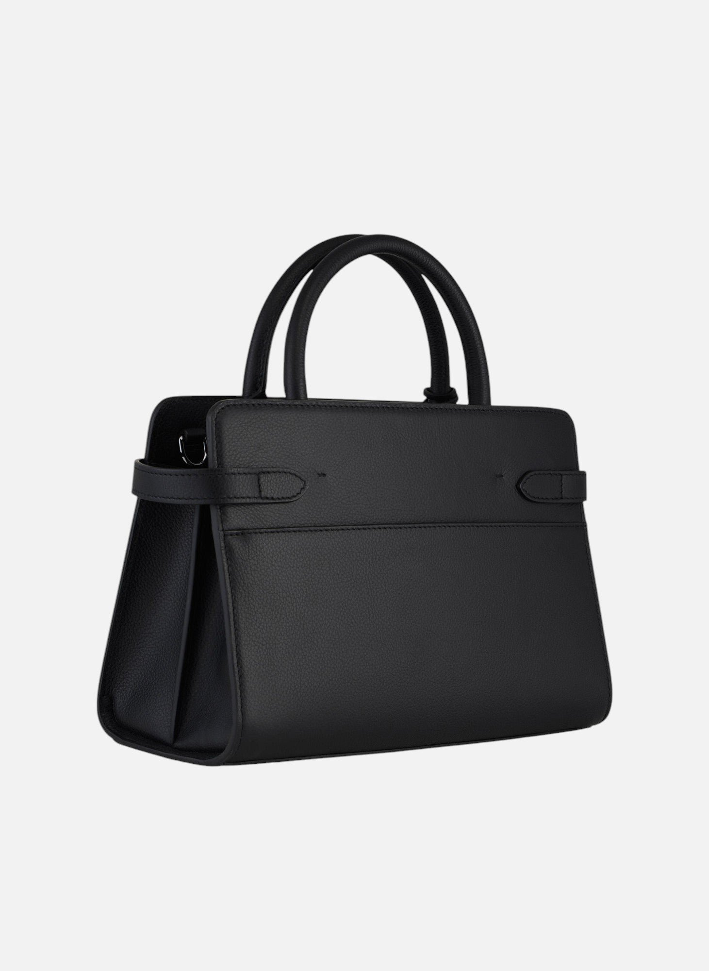 Sac à main moyen modèle emilie en cuir grainé LE TANNEUR Noir