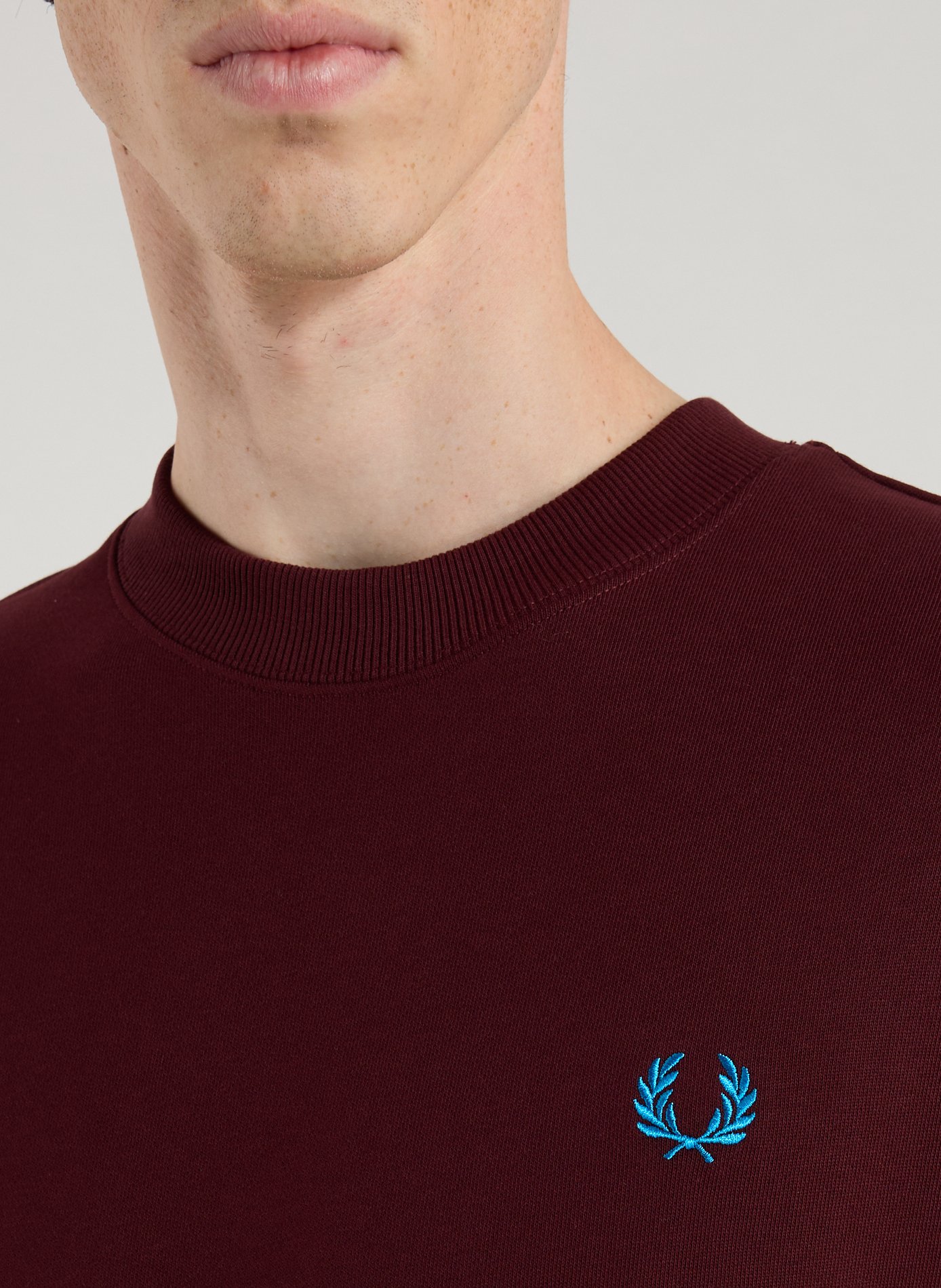 Sweatshirt col rond en coton FRED PERRY Rouge