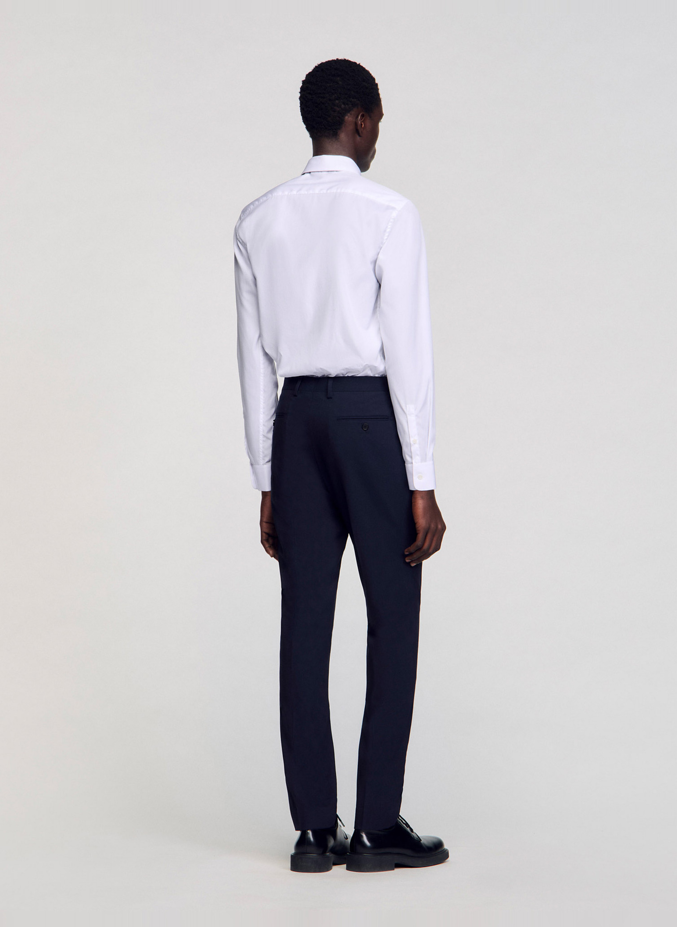 Pantalon de costume regular-fit en laine SANDRO Bleu