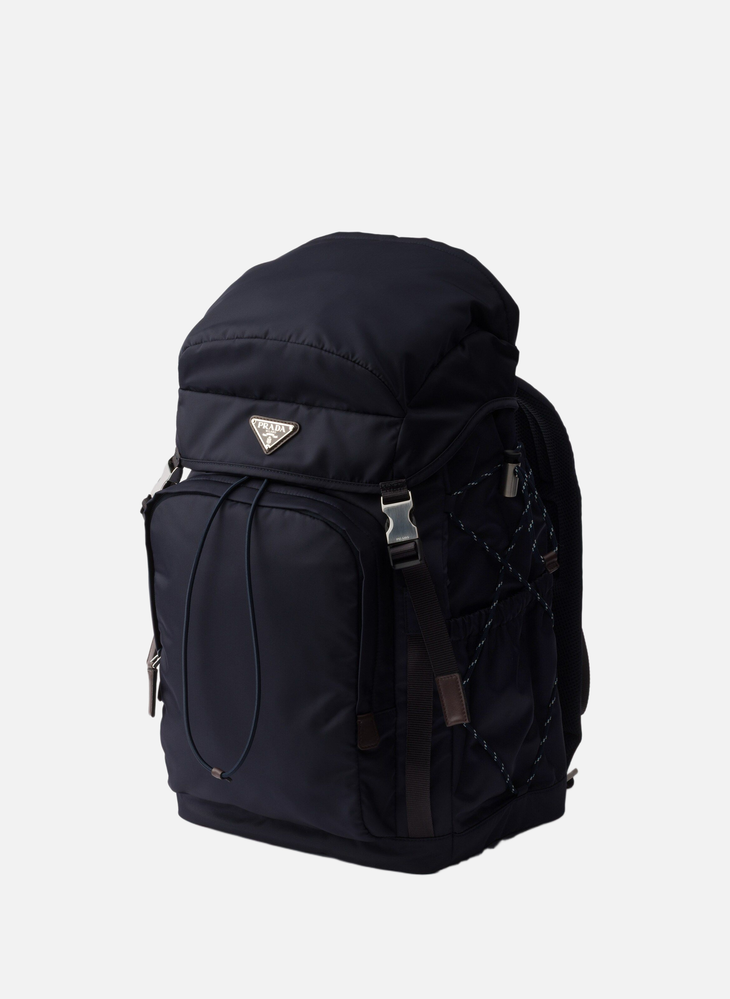 Sac à dos prada speedrock en re-nylon et cuir PRADA Bleu