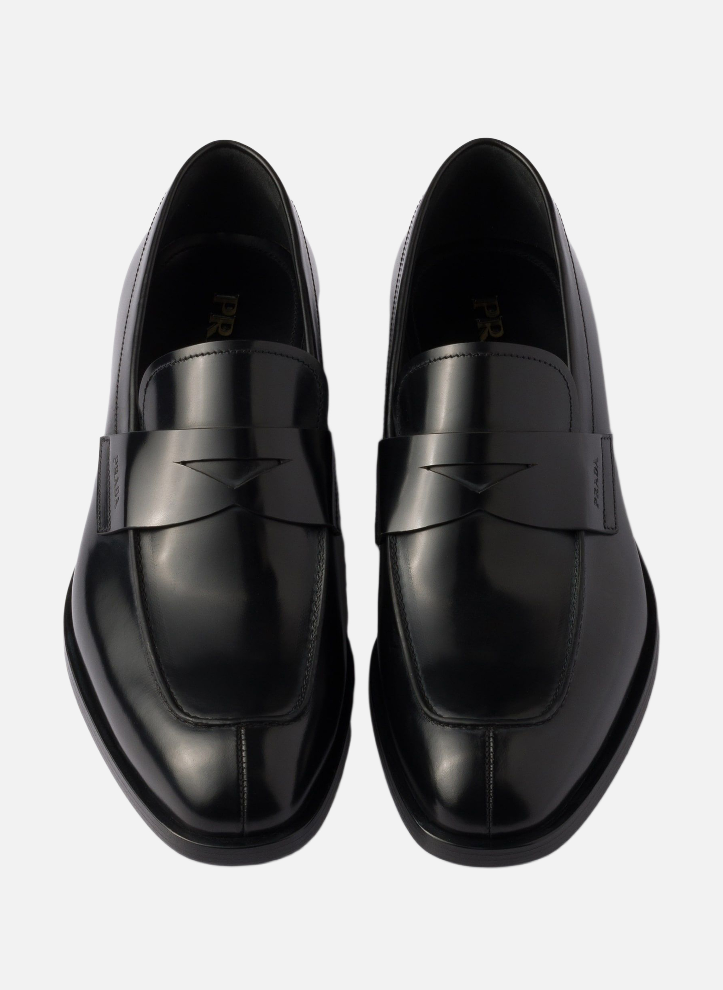 Mocassins en cuir brossé PRADA Noir