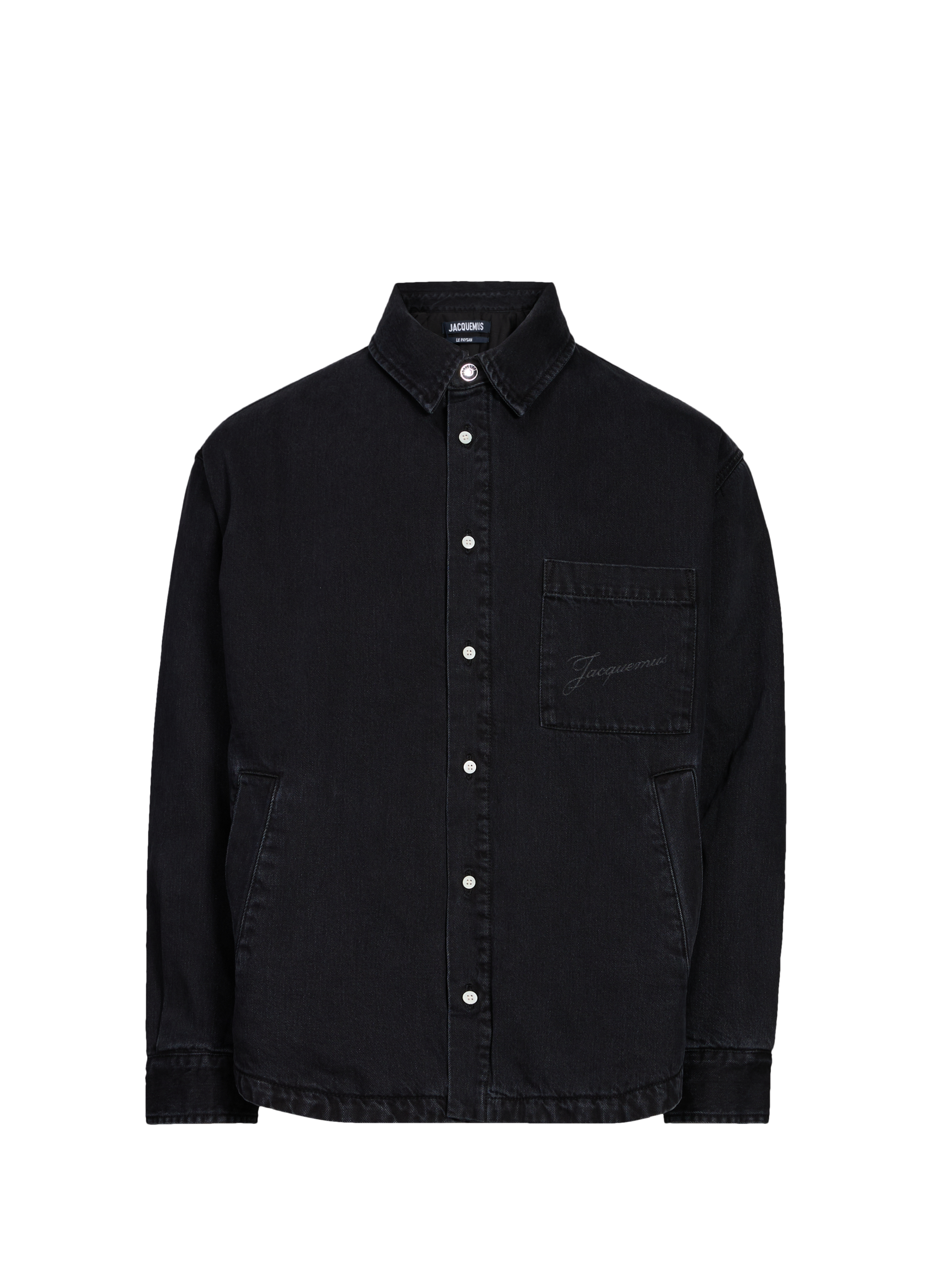 JACQUEMUS Classic collar cotton overshirt Black