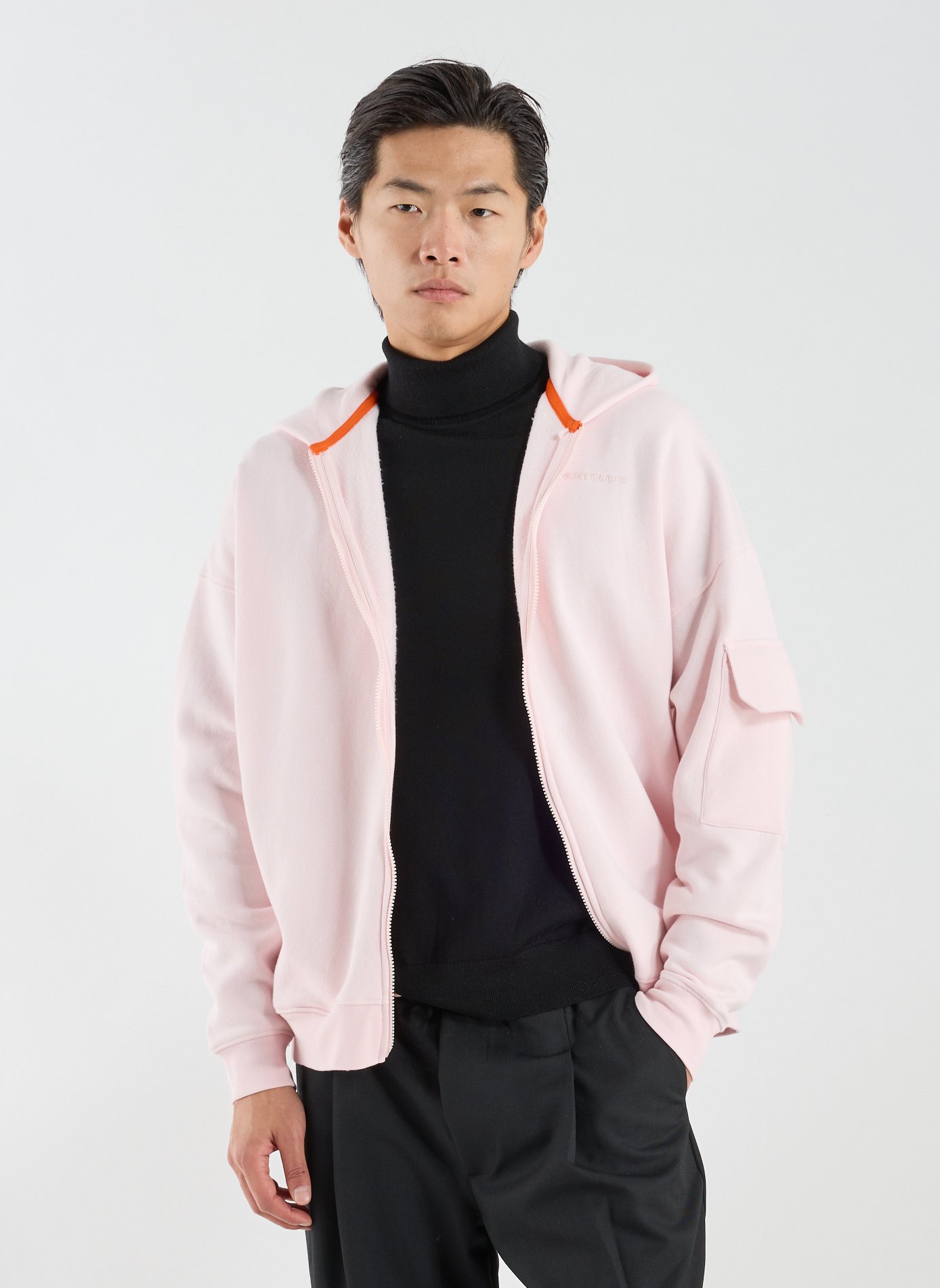 Sweat zippé à capuche en coton mélangé GERTRUDE ET GASTON Rose