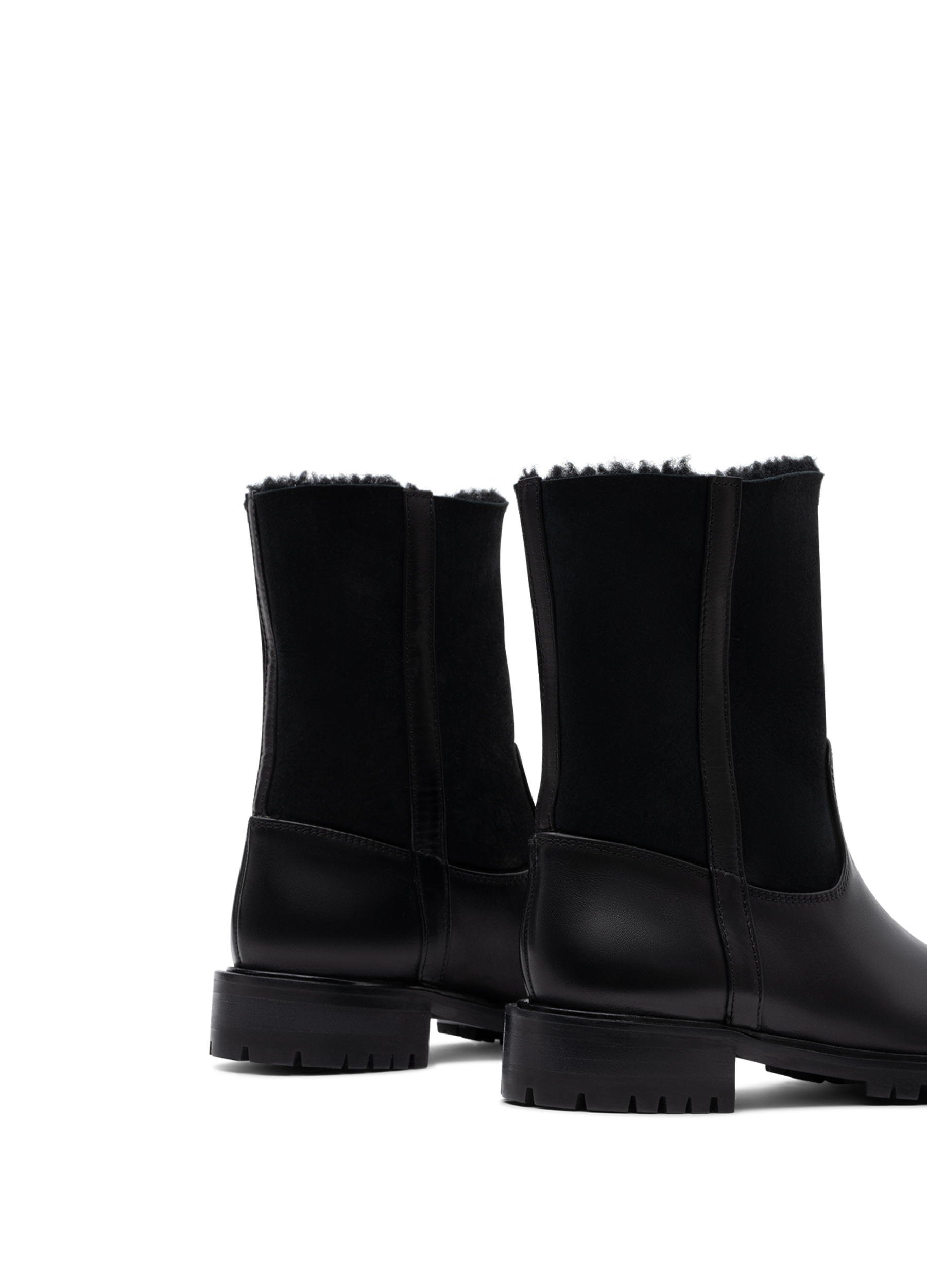 Bottines greco en fourrure PARALLELE Noir