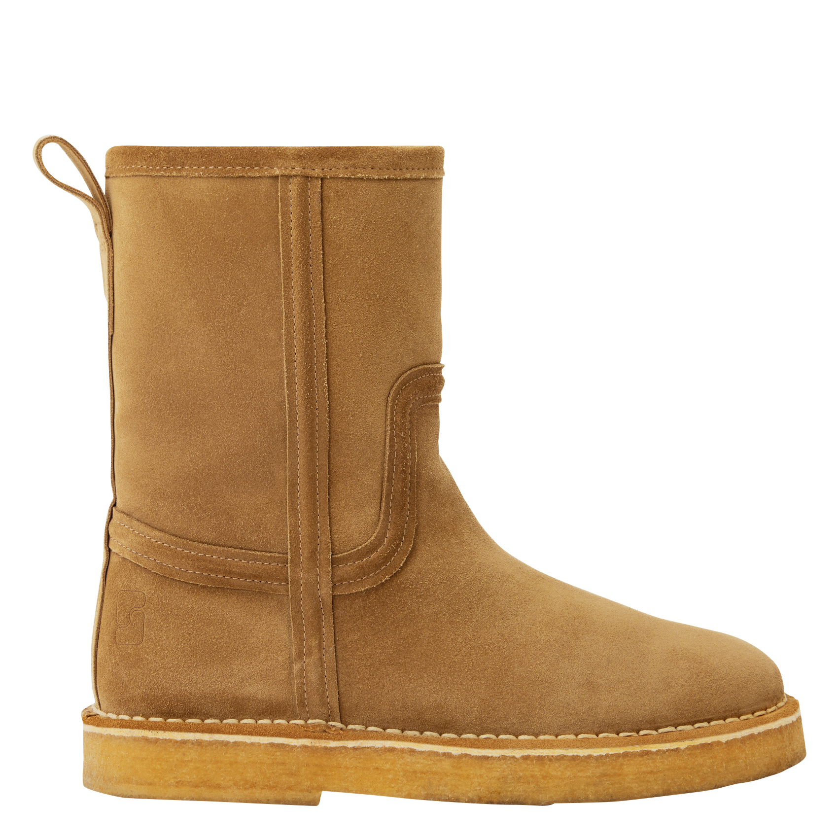 Bottes fourrées en cuir velours Texas SOEUR Beige
