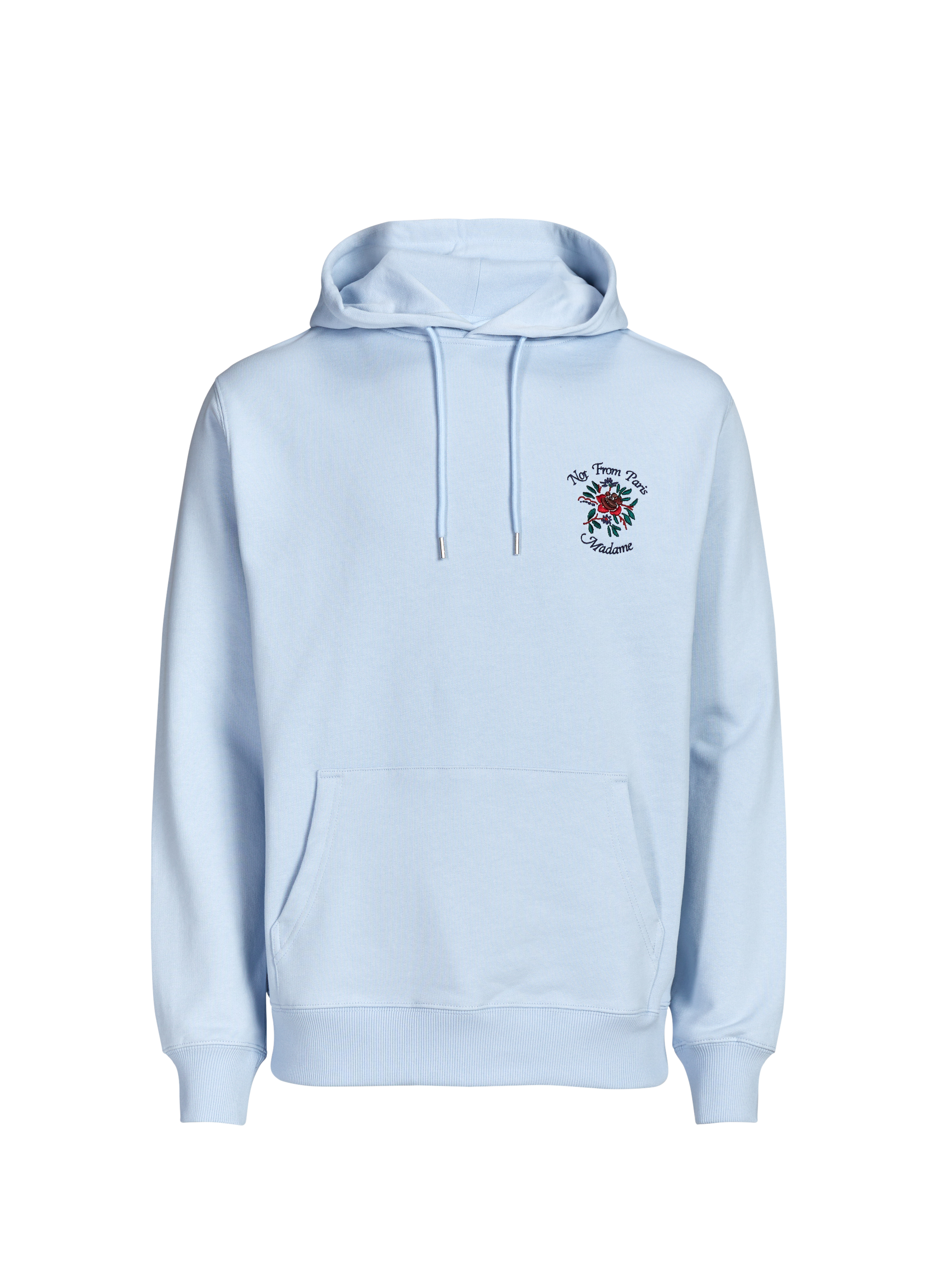Embroidered cotton hoodie sweatshirt DROLE DE MONSIEUR Blue