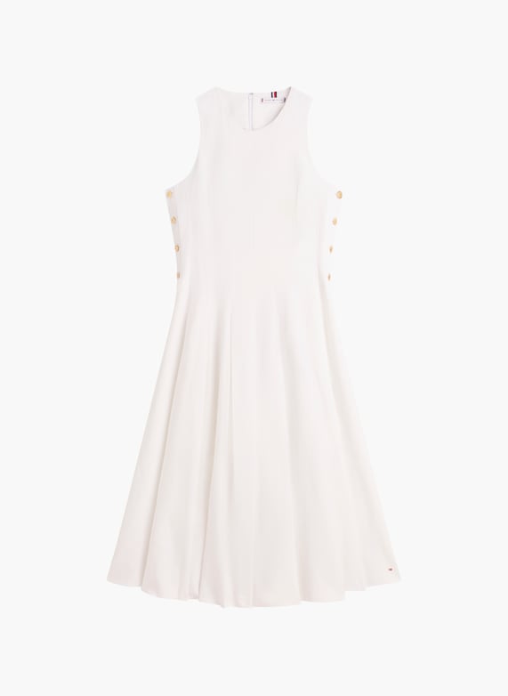 Linen-blend midi dress with buttons White Tommy hilfiger - Women | Printemps Linen-blend midi dress with buttons White Tommy hilfiger - Women | Printemps