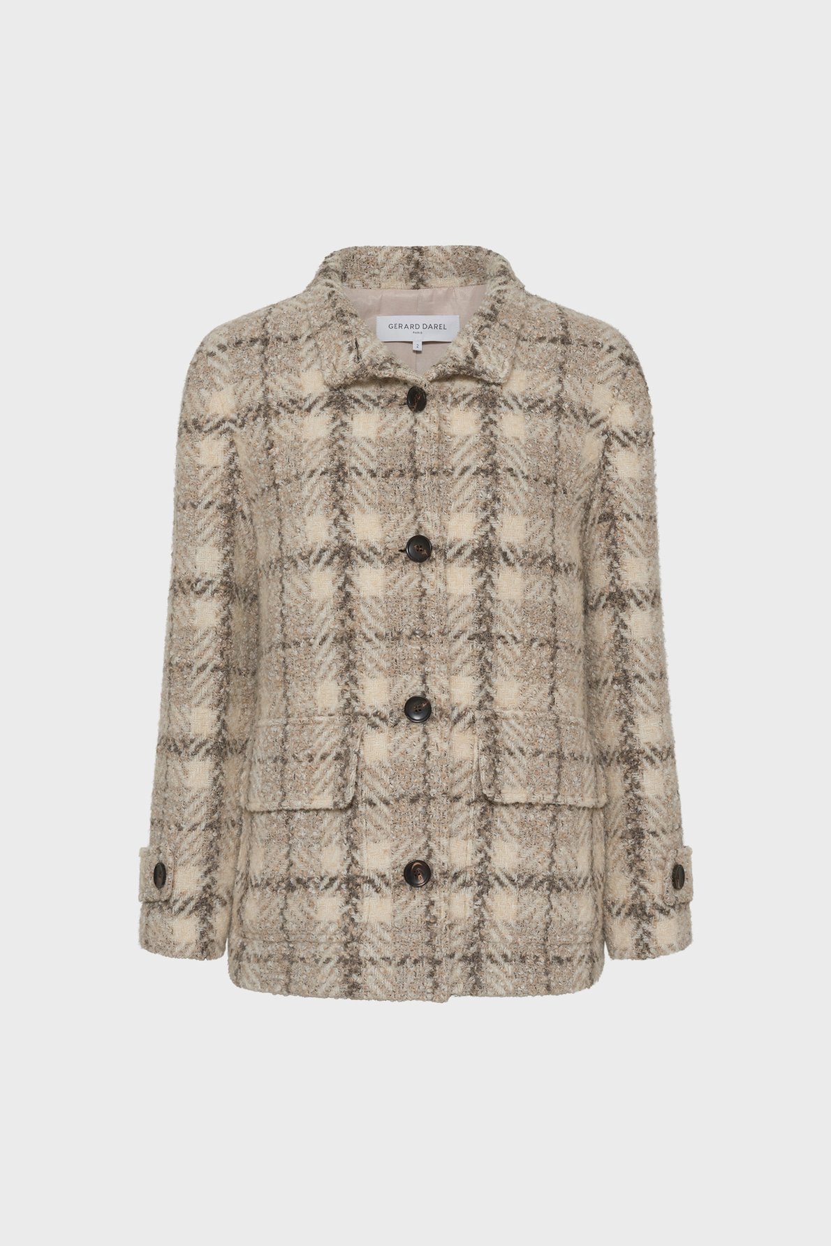 Manteau court à carreaux - manuela GERARD DAREL Beige
