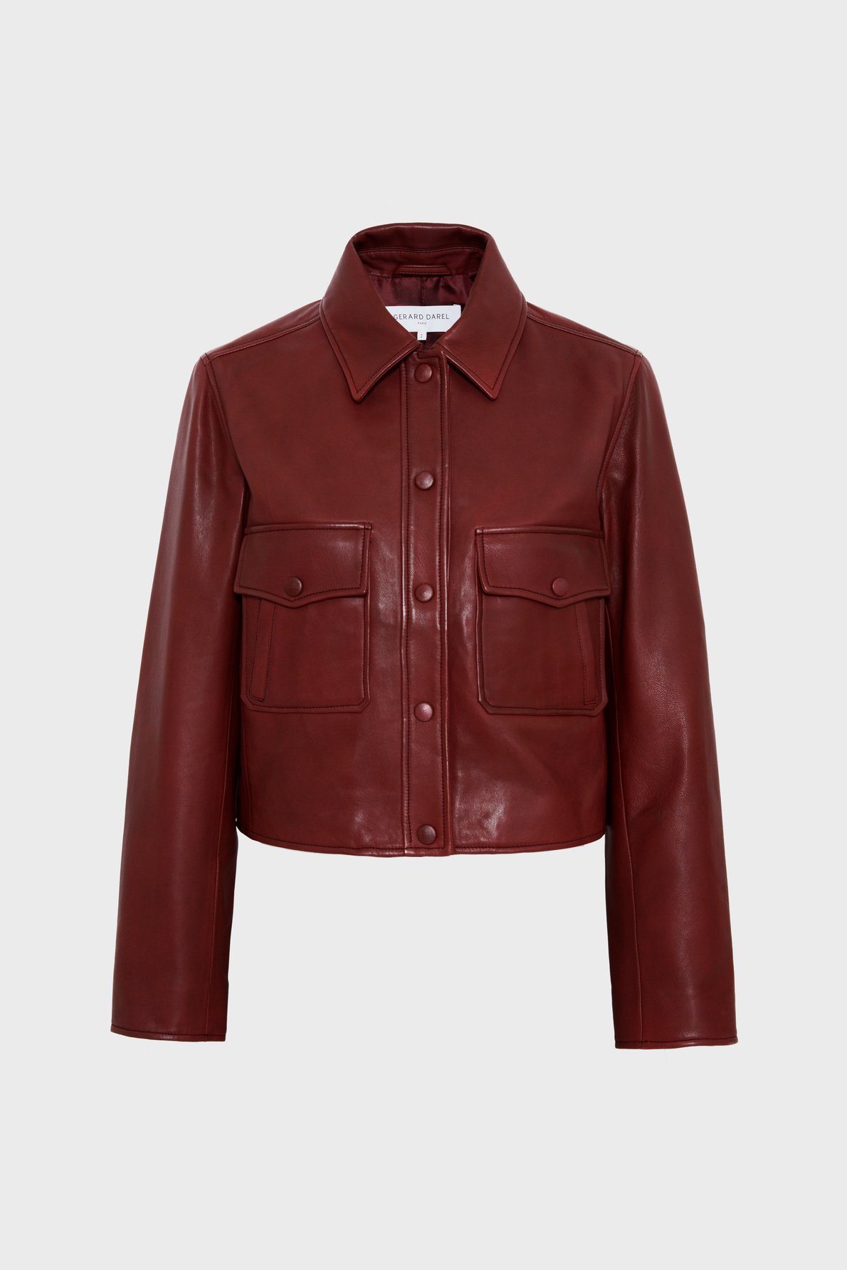 Veste courte en cuir bordeaux - noeve GERARD DAREL Rouge