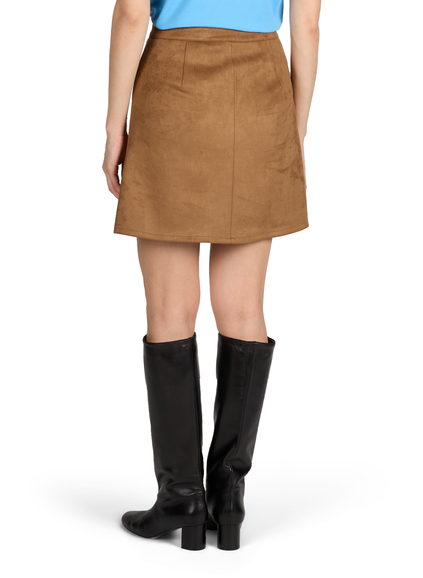 Jupe coupe trapèze suede VILA Marron