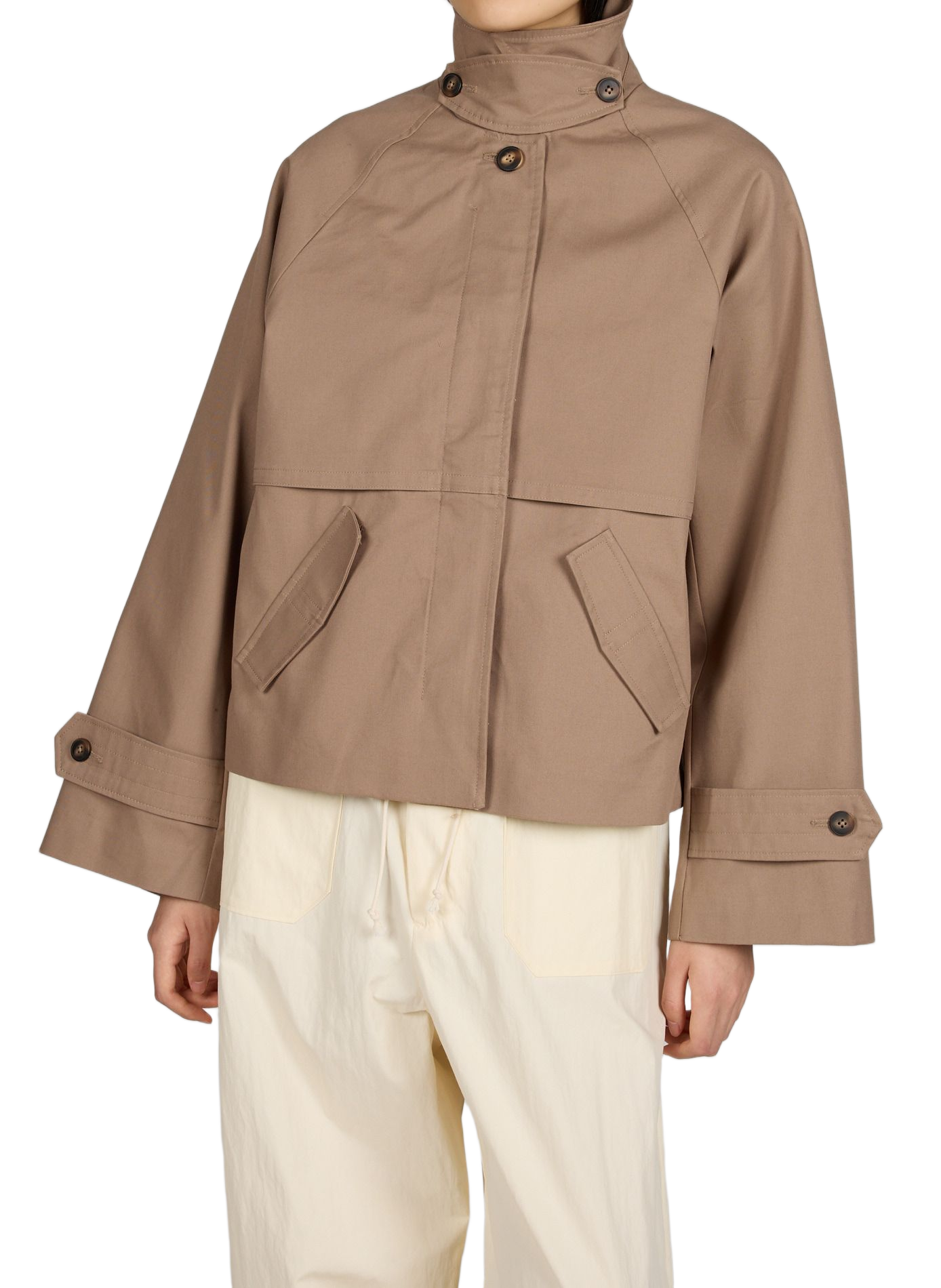 Veste droite à col classique Svada en coton MSCH Marron