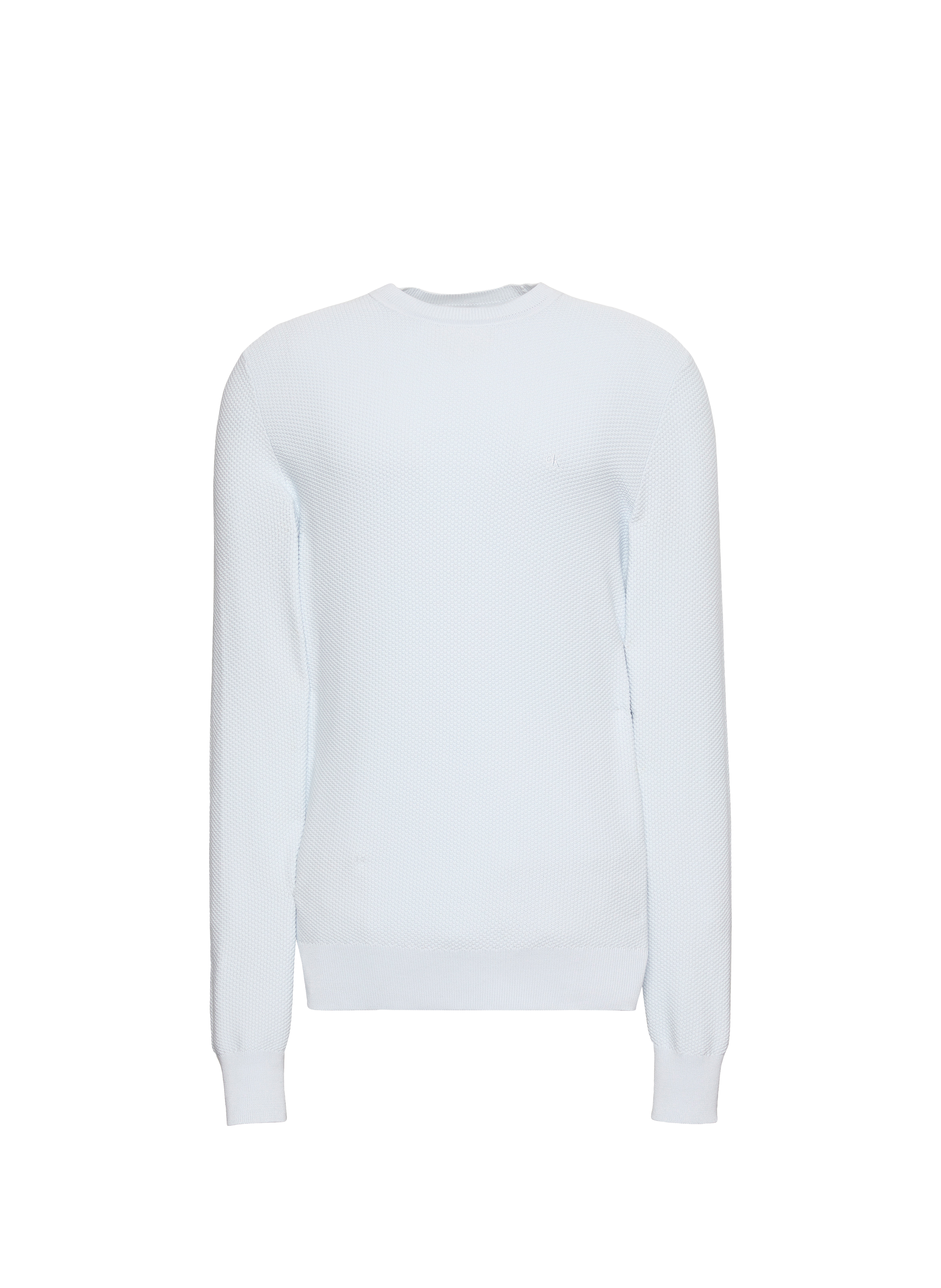 Pull col rond droit en coton BCI CALVIN KLEIN Bleu