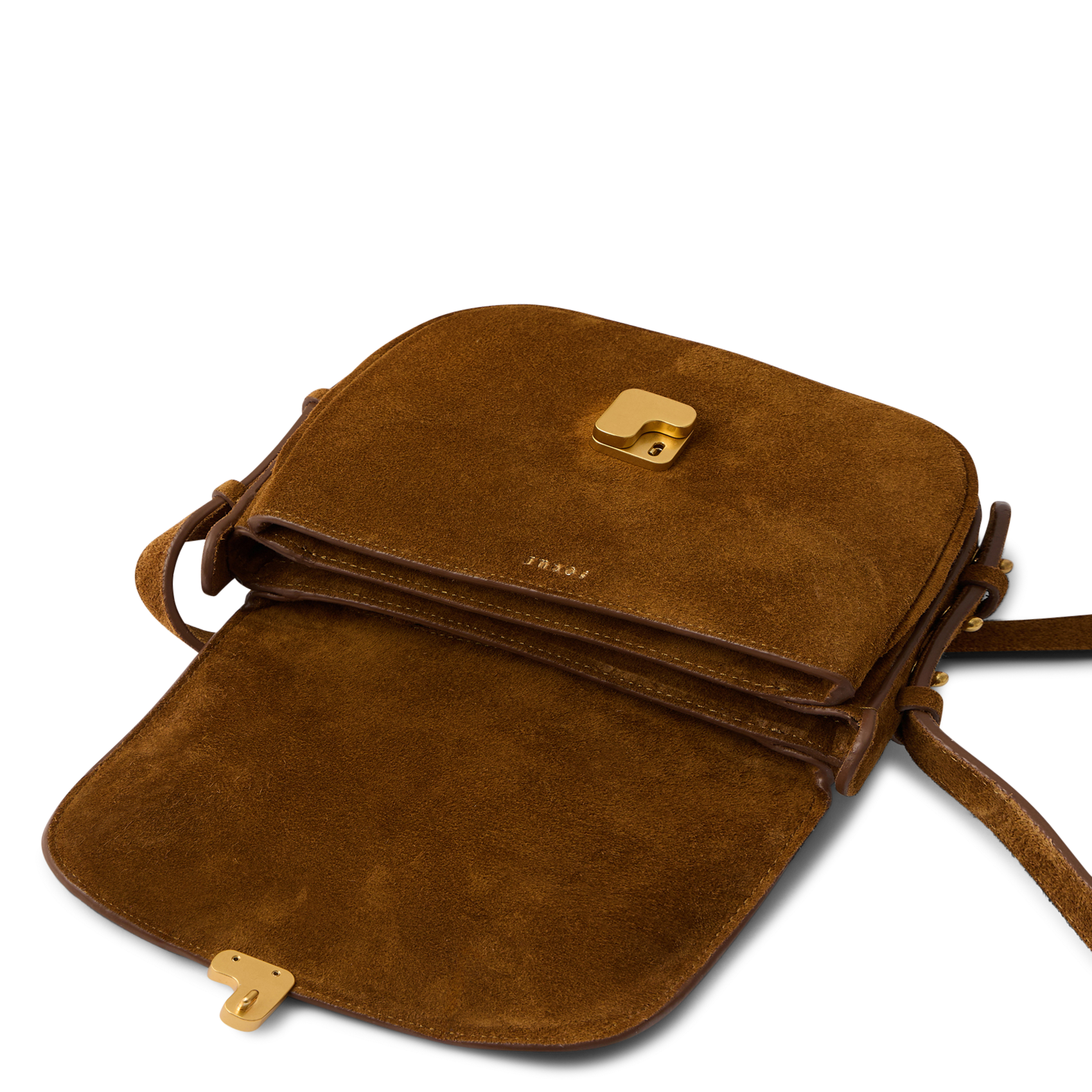 Sac bandoulière en cuir velours bellissima mini SOEUR Marron